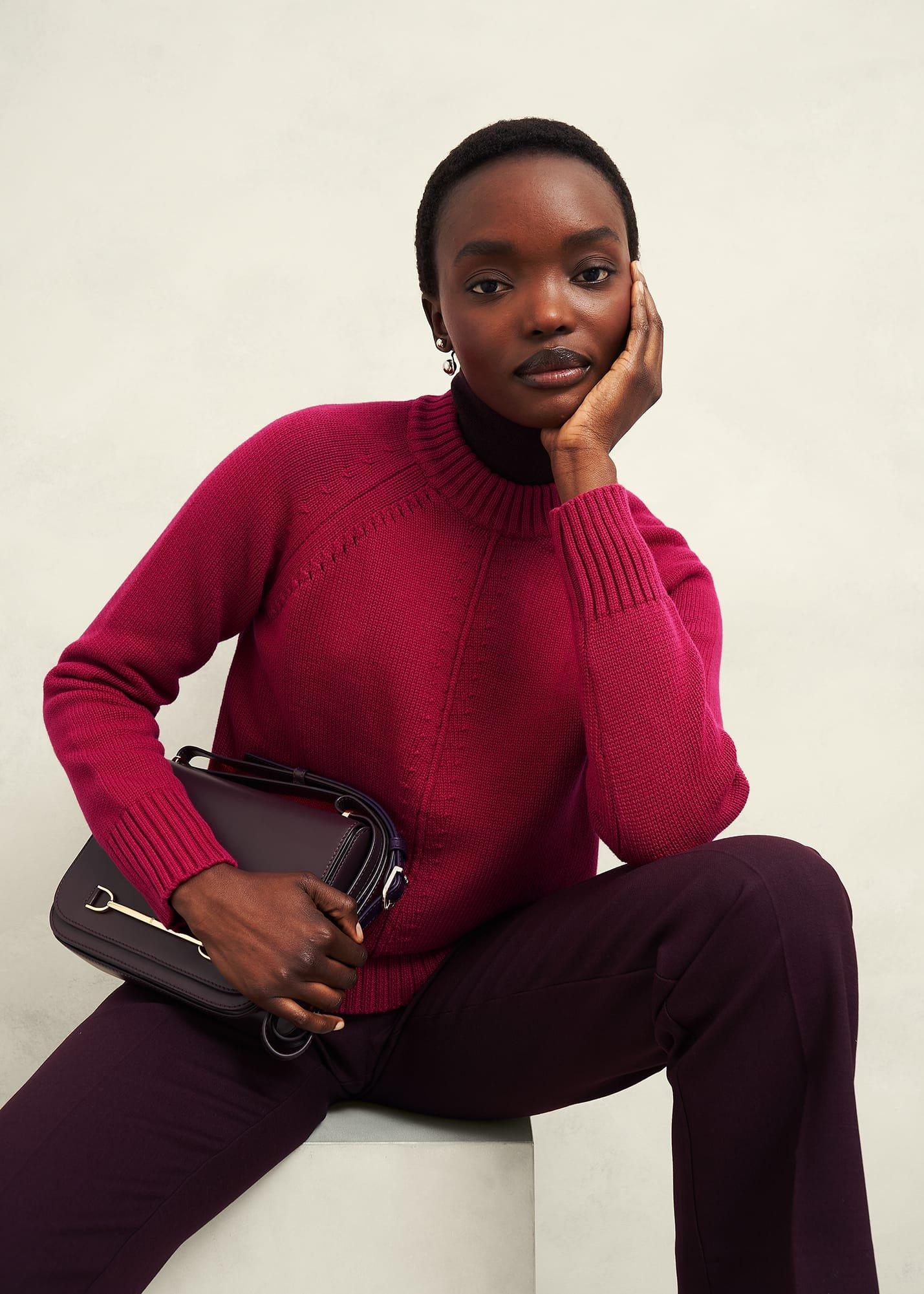 Deborah Cotton Jumper, Cranberry, hi-res