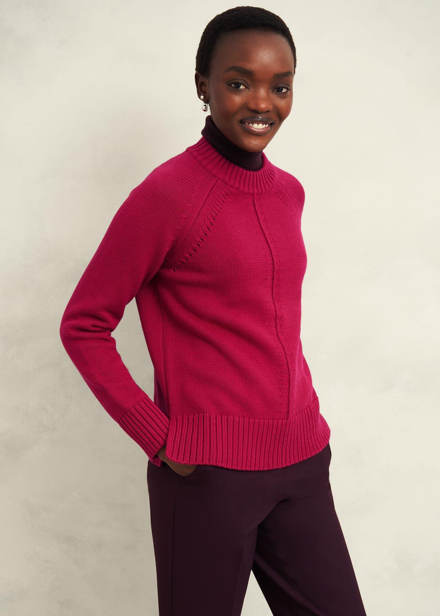 Deborah Cotton Jumper, Cranberry, hi-res