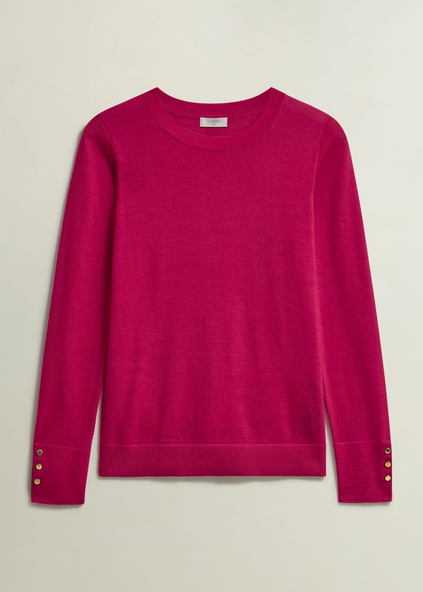 Penny Merino Wool Jumper, Cranberry Pink, hi-res