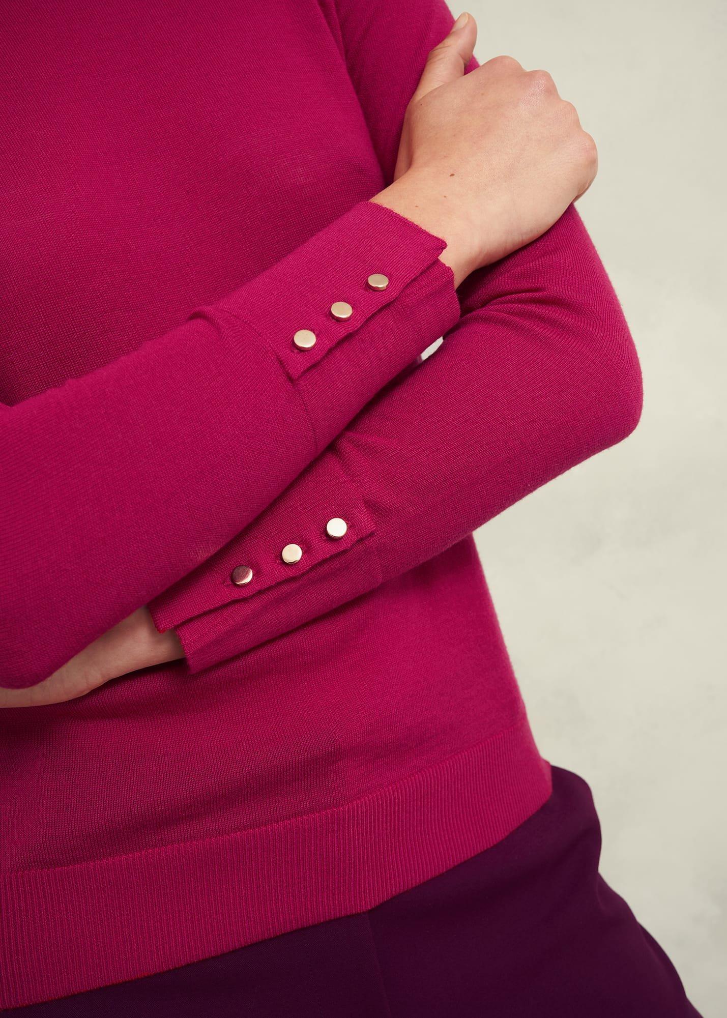Penny Merino Wool Jumper, Cranberry Pink, hi-res
