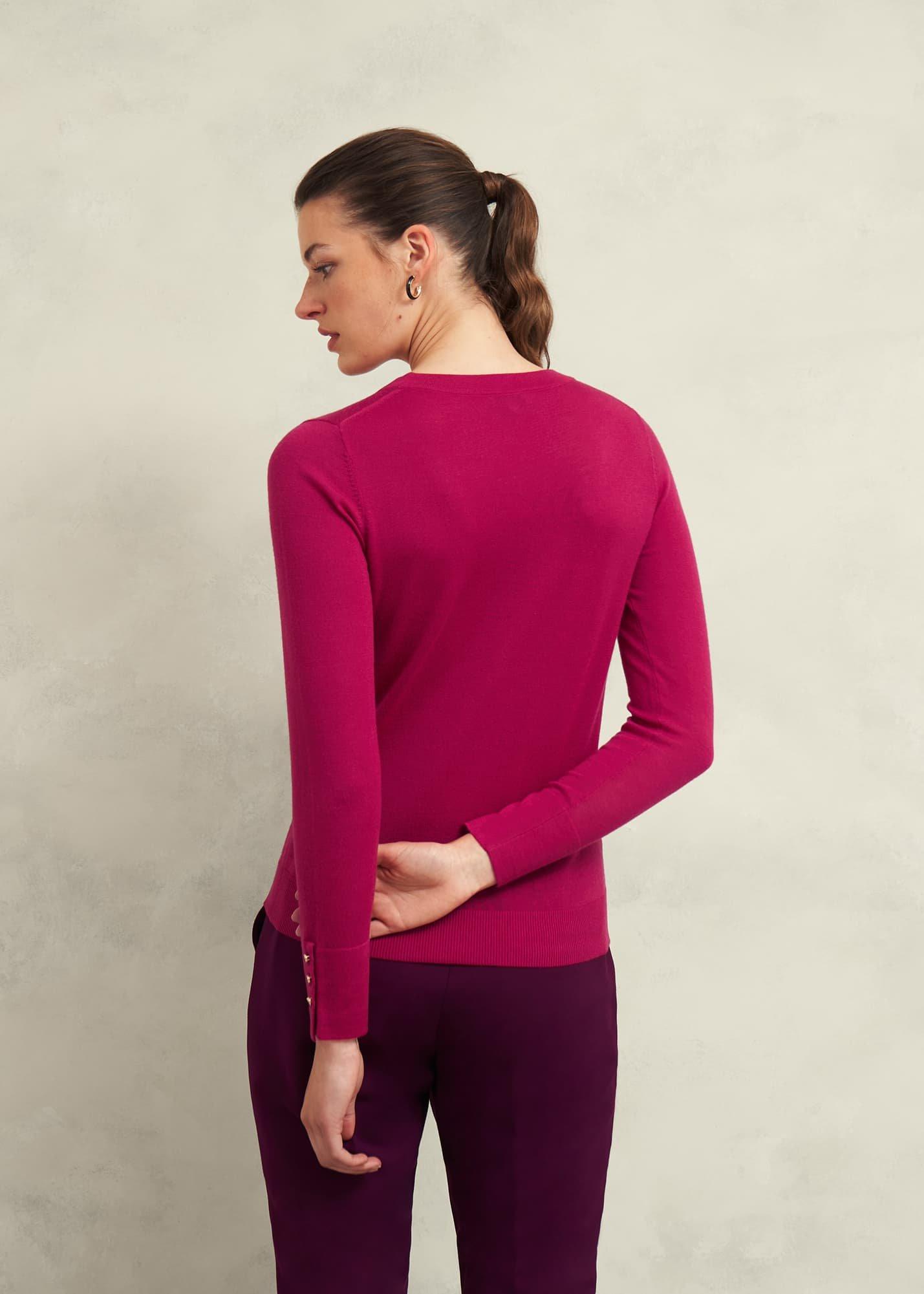 Penny Merino Wool Jumper, Cranberry Pink, hi-res