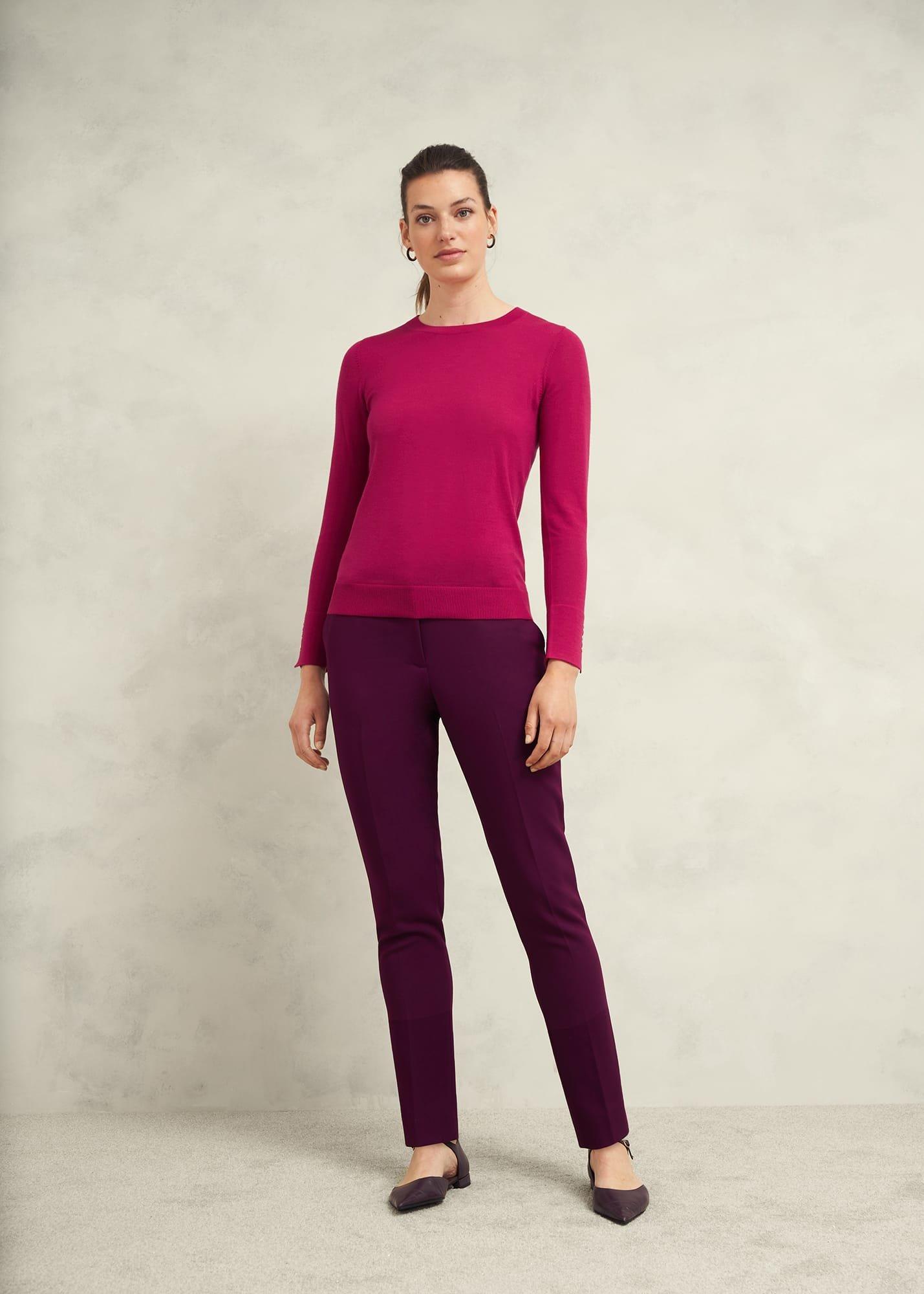 Penny Merino Wool Jumper, Cranberry Pink, hi-res