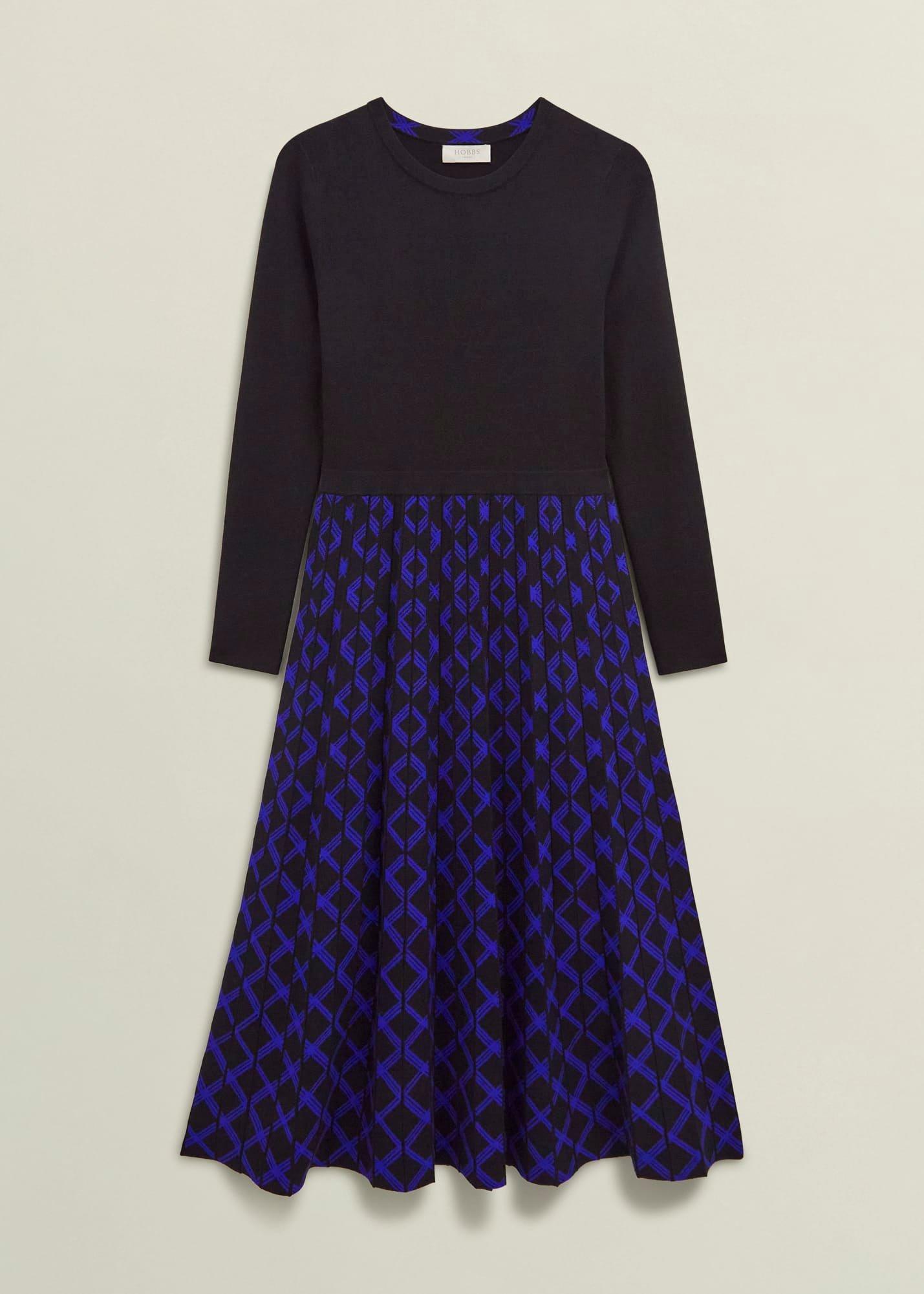 Petite Larna Dress, Black Blue, hi-res