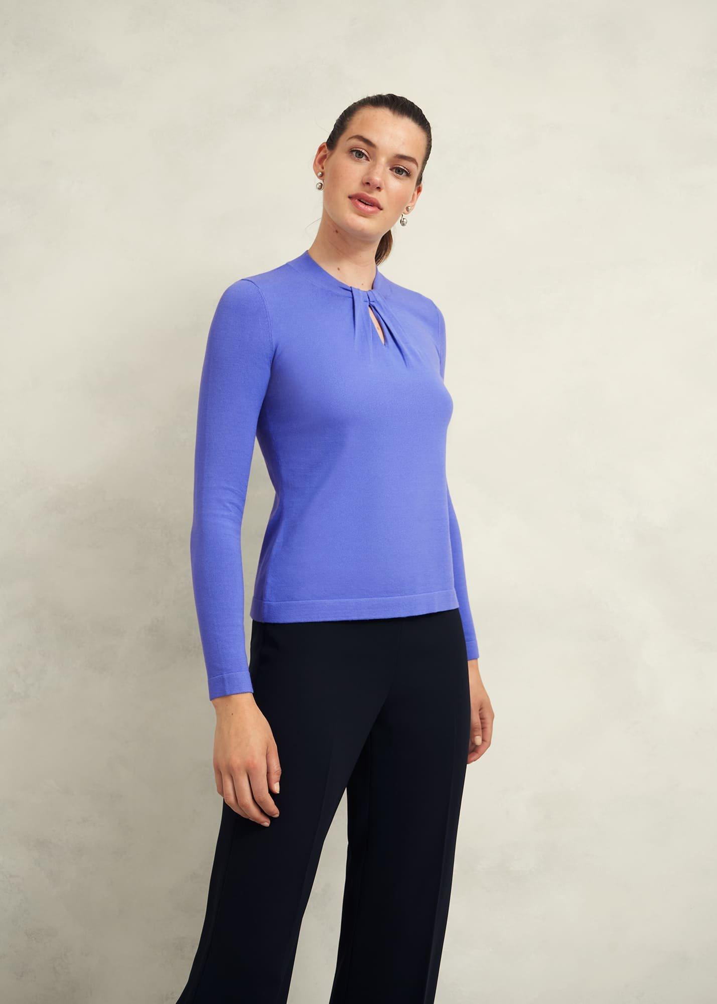 Effie Knitted Jumper, Regatta Blue, hi-res