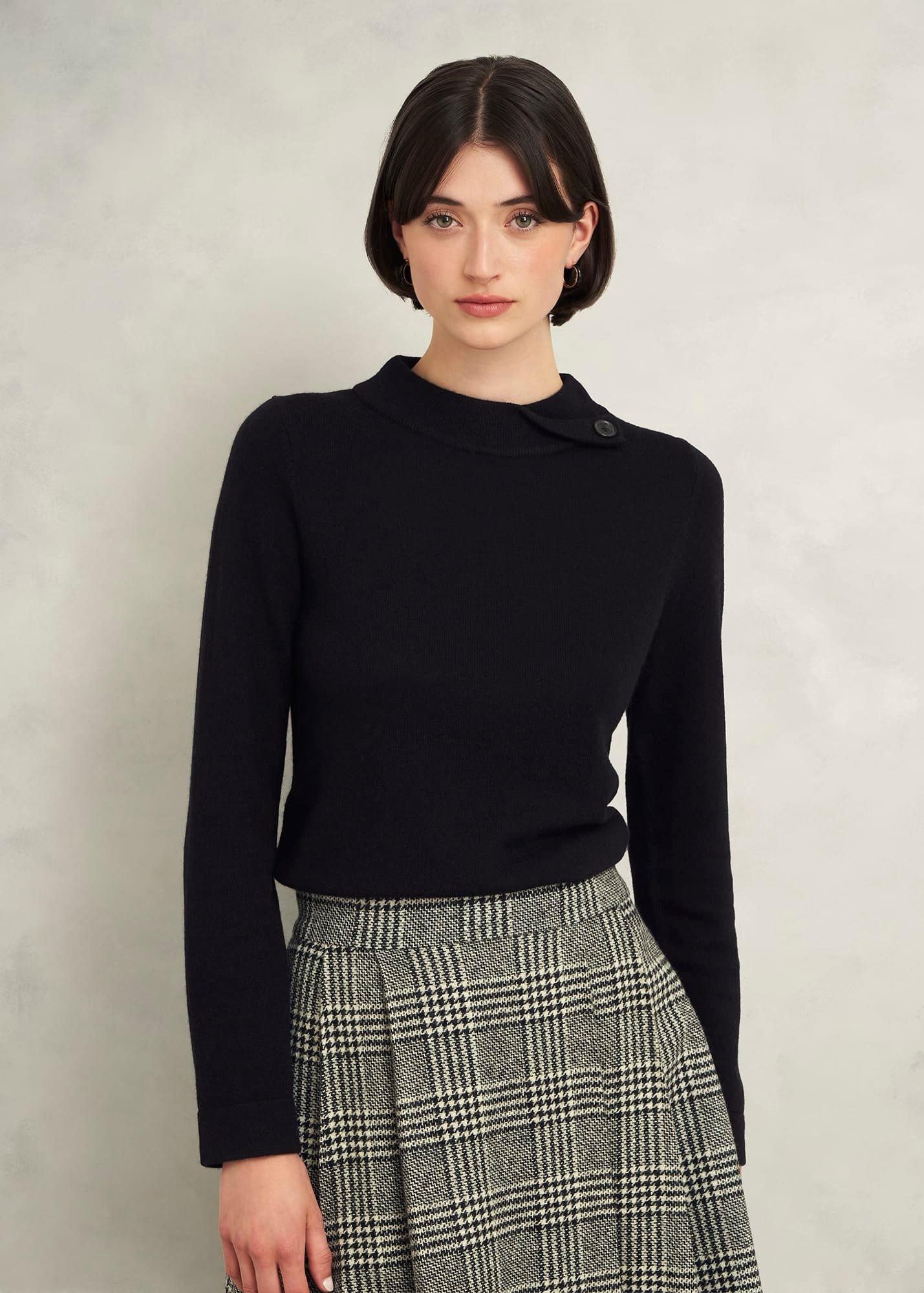 Talia Wool Cashmere Jumper, Black, hi-res