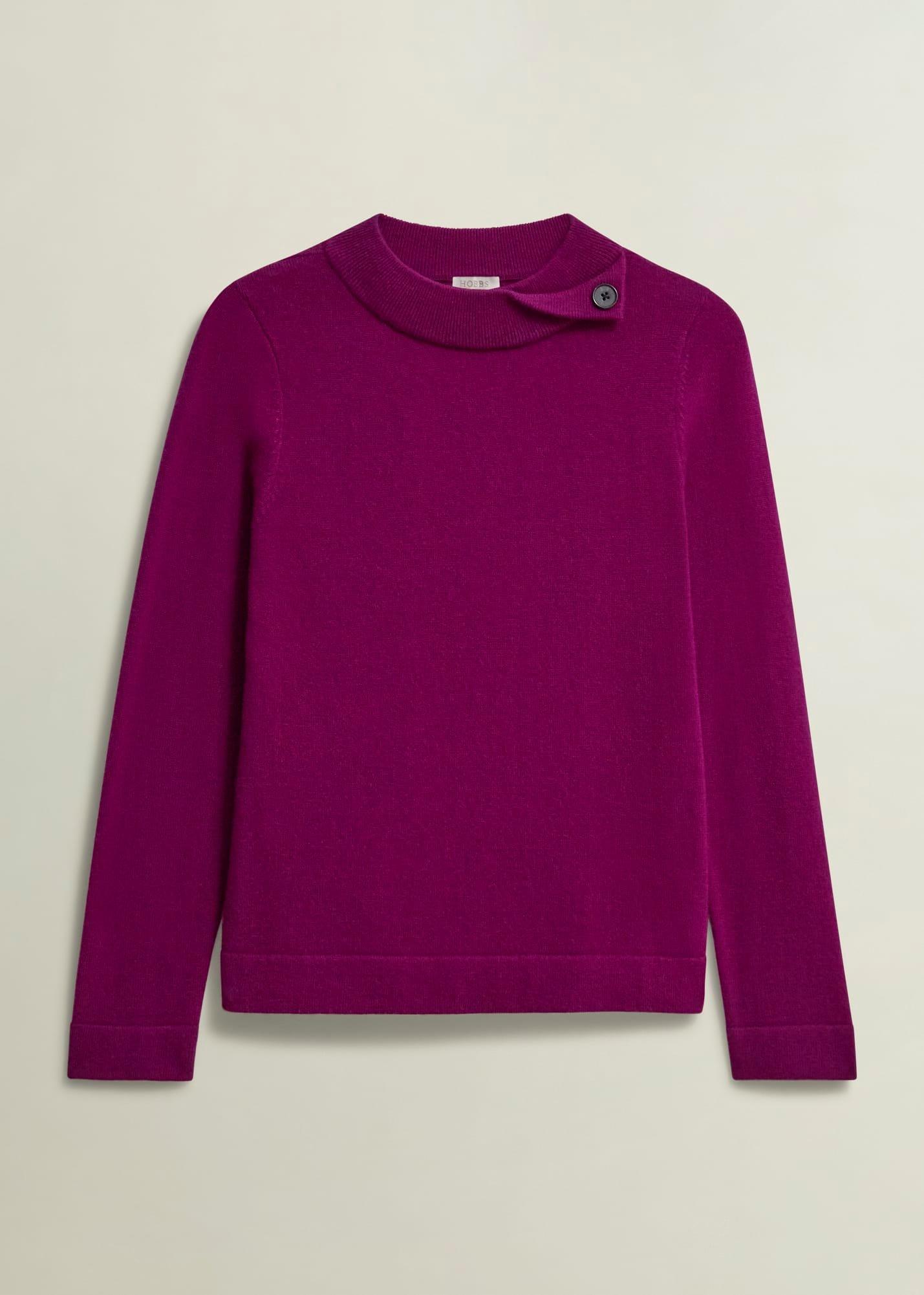 Talia Wool Cashmere Jumper, Dahlia Purple, hi-res