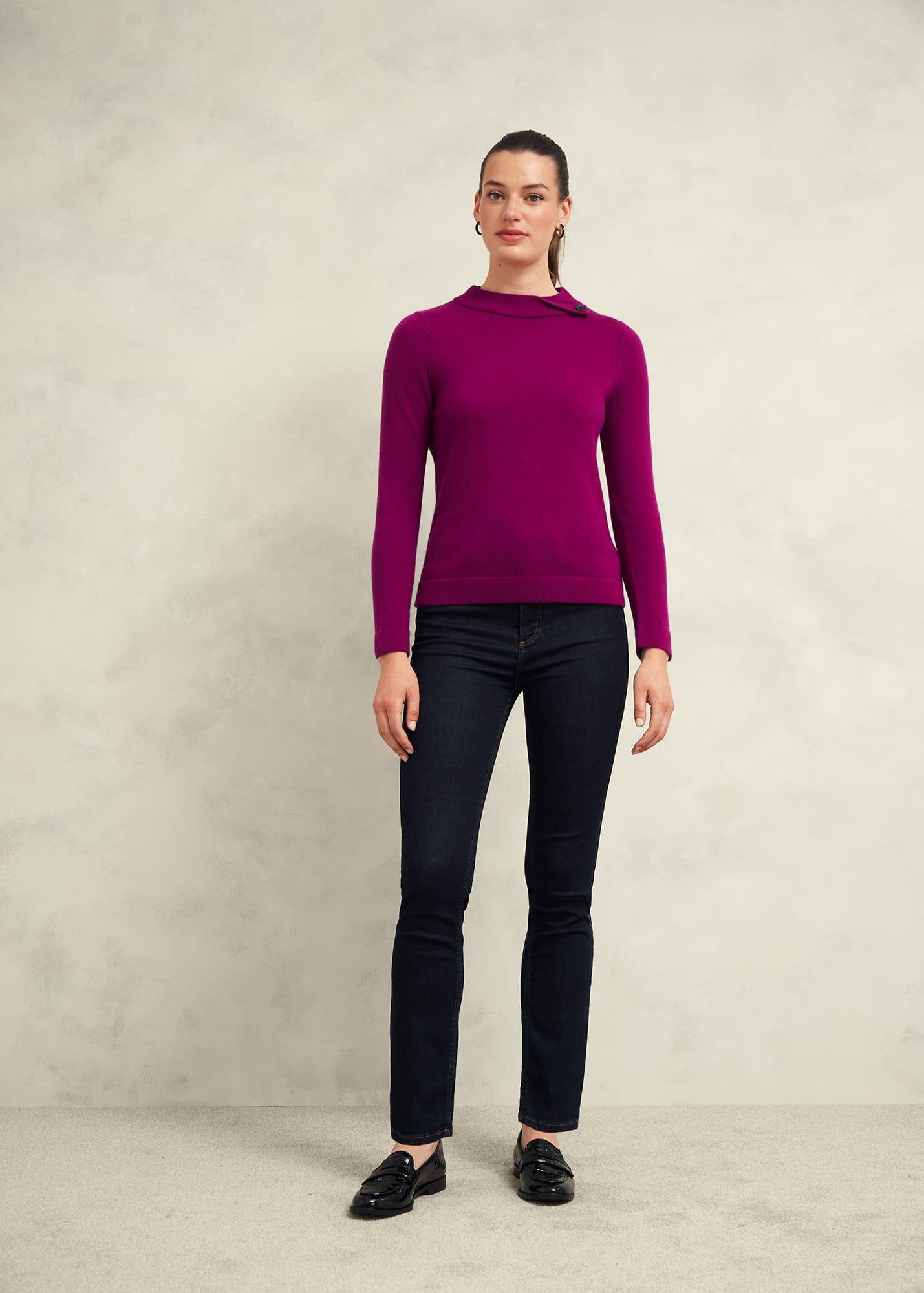 Talia Wool Cashmere Jumper, Dahlia Purple, hi-res