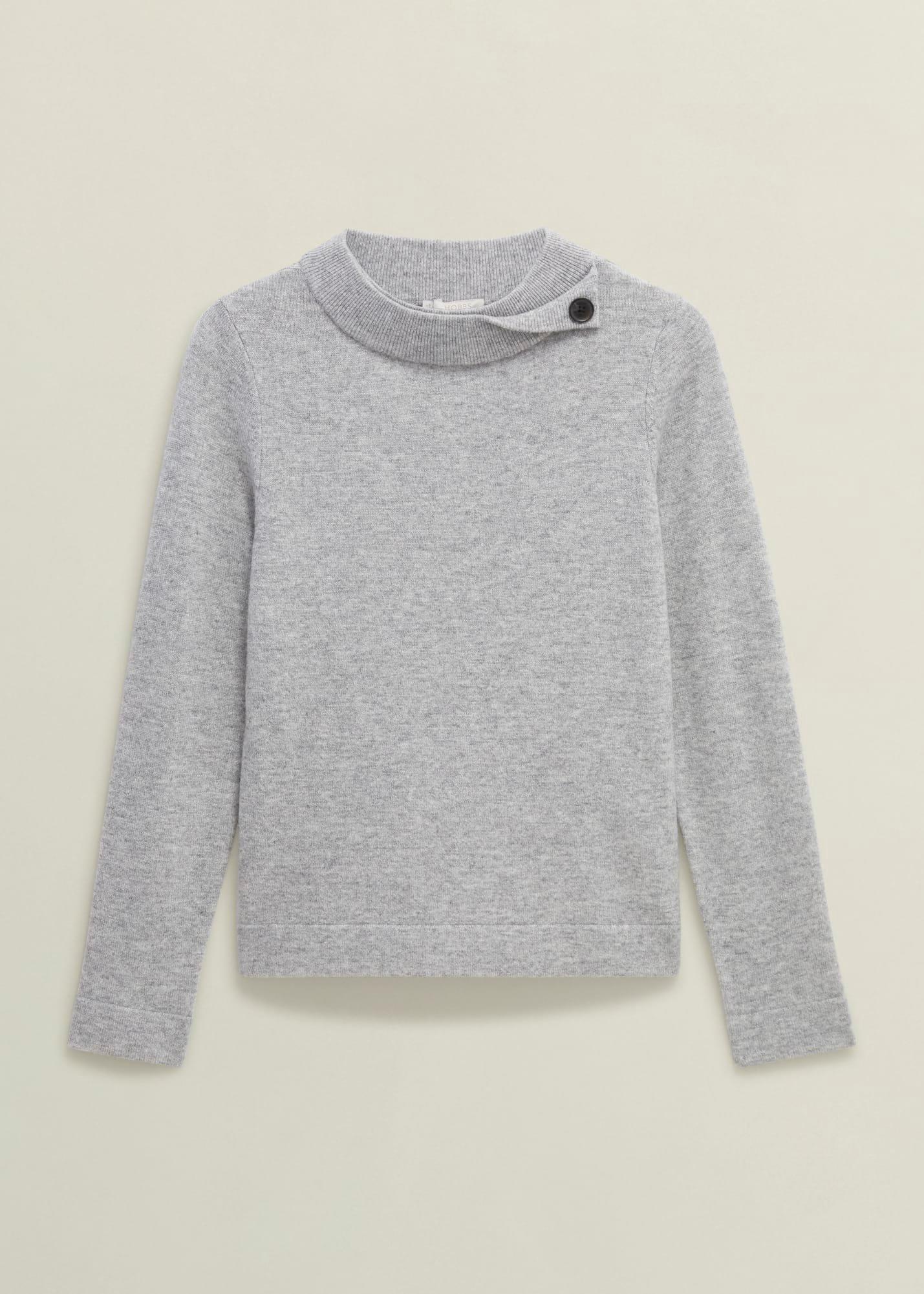 Talia Wool Cashmere Sweater, Grey Marl, hi-res