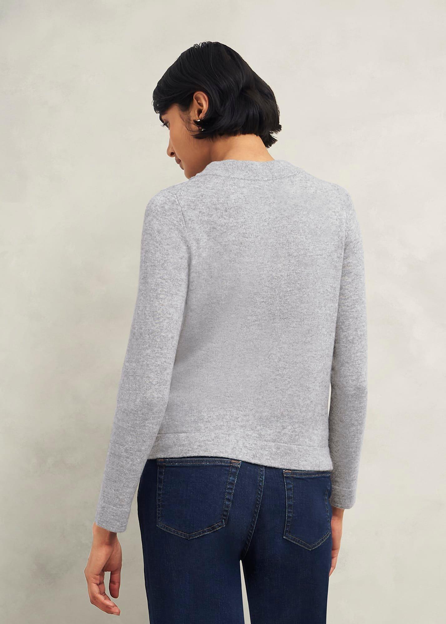 Talia Wool Cashmere Sweater, Grey Marl, hi-res