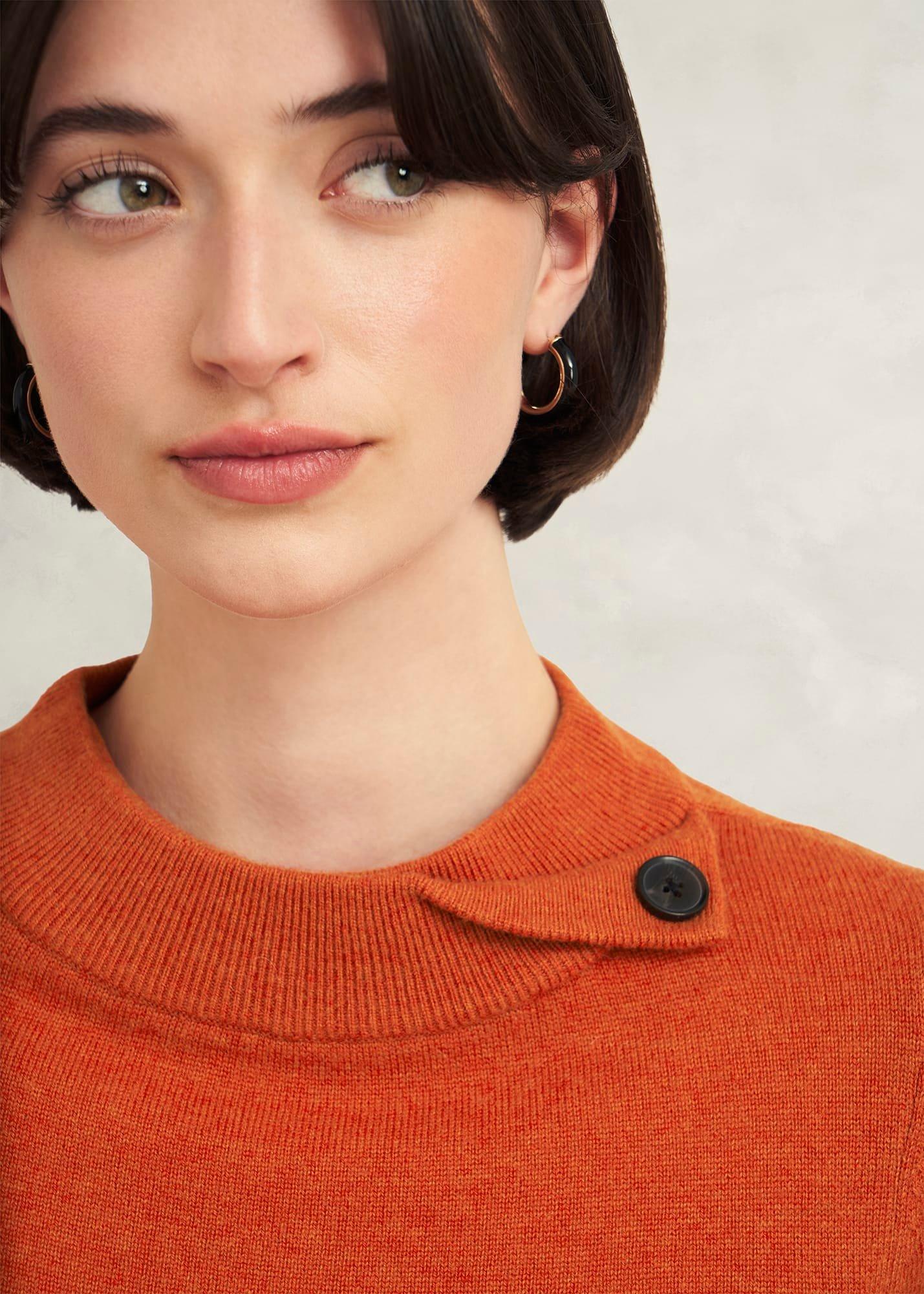Talia Wool Cashmere Jumper, Topaz Orange, hi-res