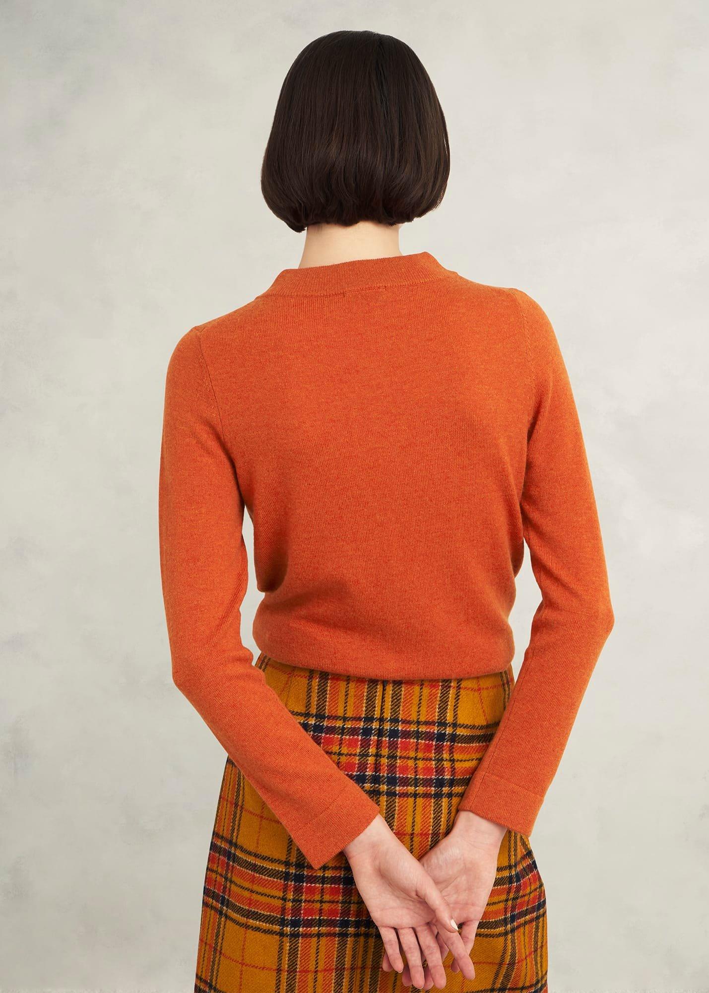 Talia Wool Cashmere Jumper, Topaz Orange, hi-res