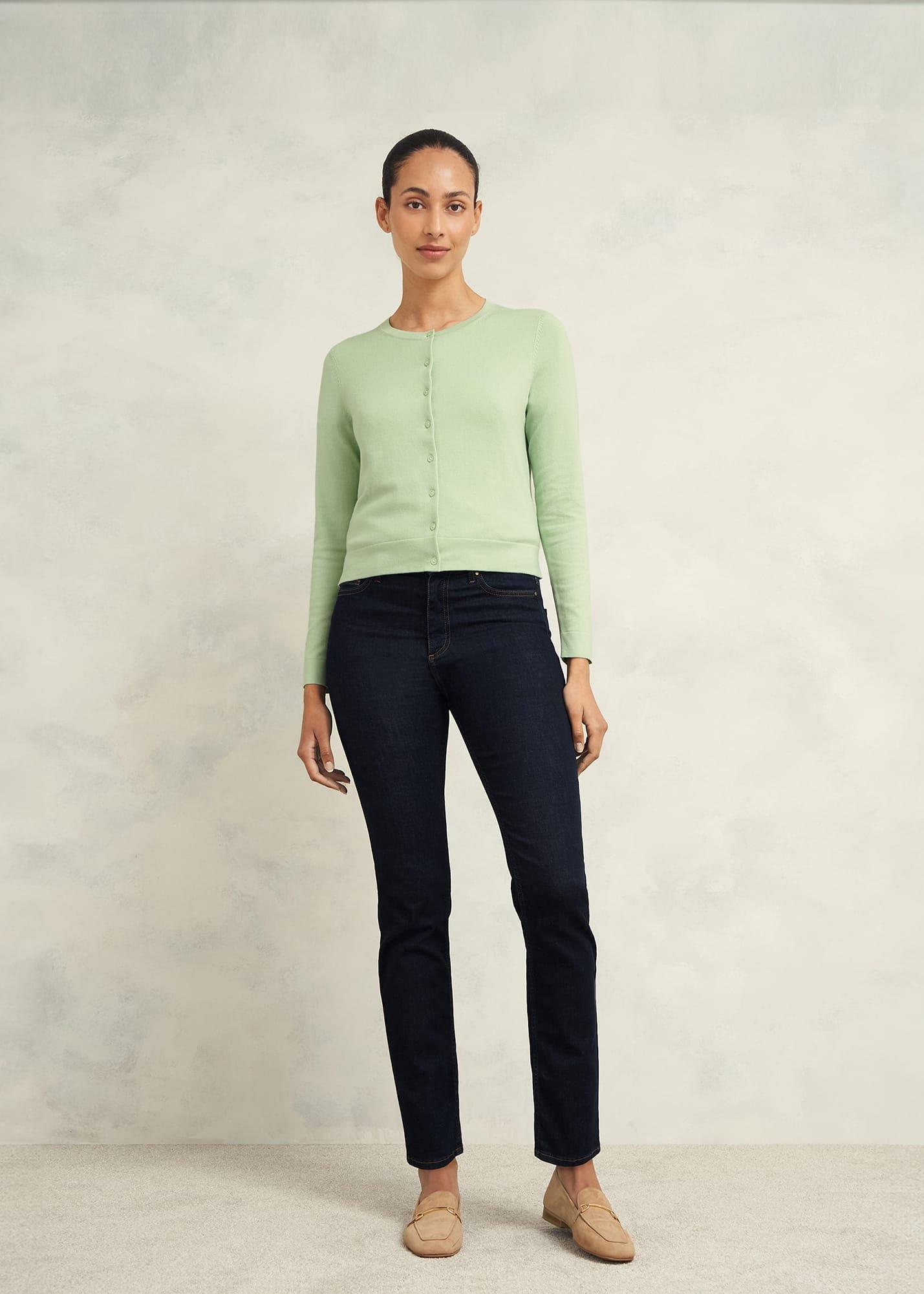 Michelle Cotton Cardigan, Soft Sage Green, hi-res