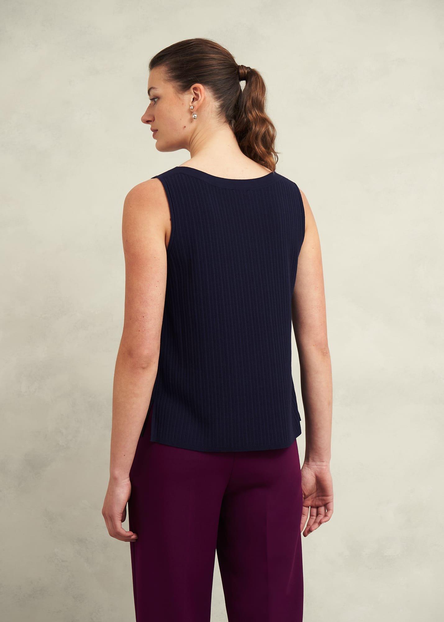 Trina knitted top, Hobbs Navy, hi-res