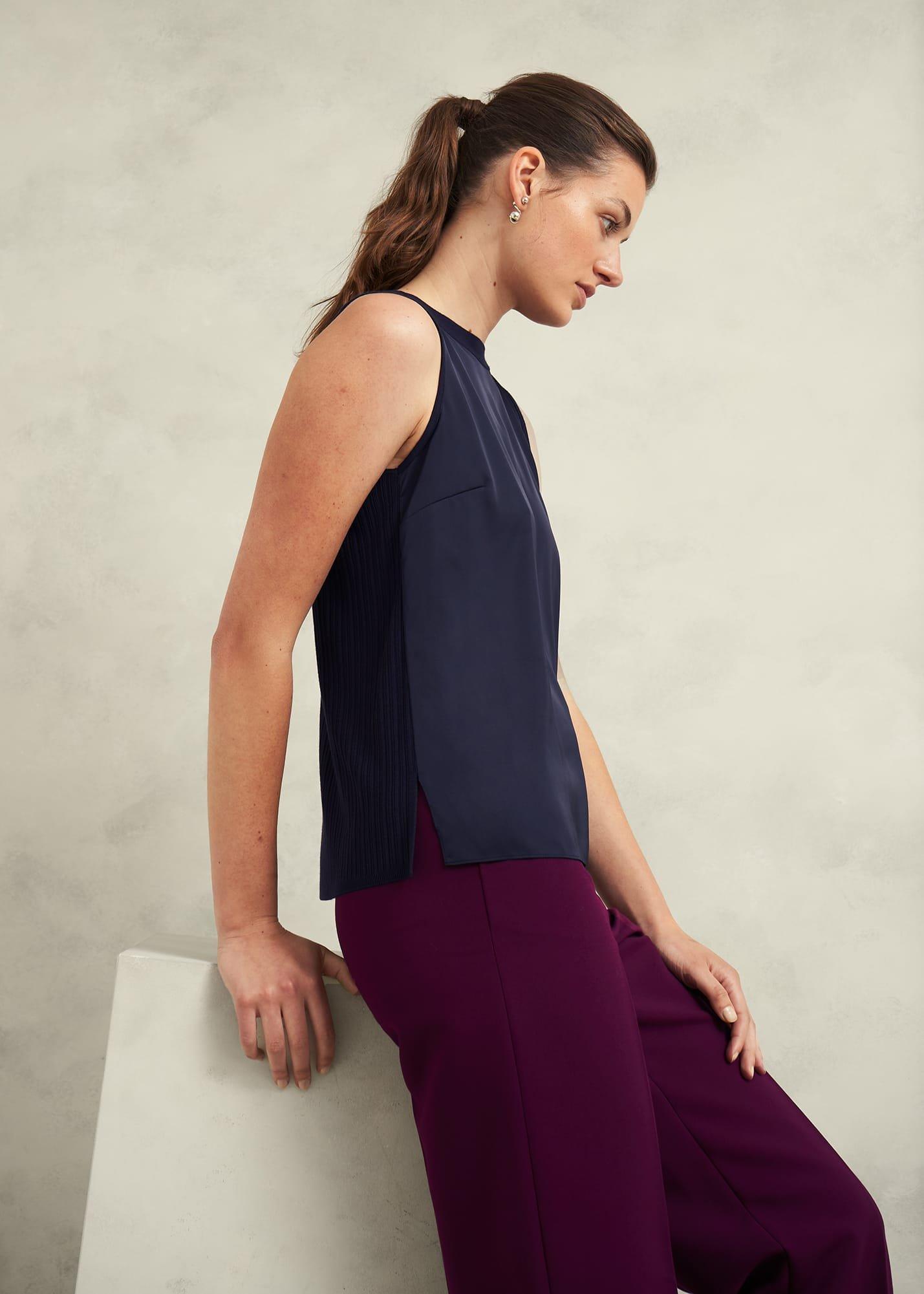 Trina knitted top, Hobbs Navy, hi-res