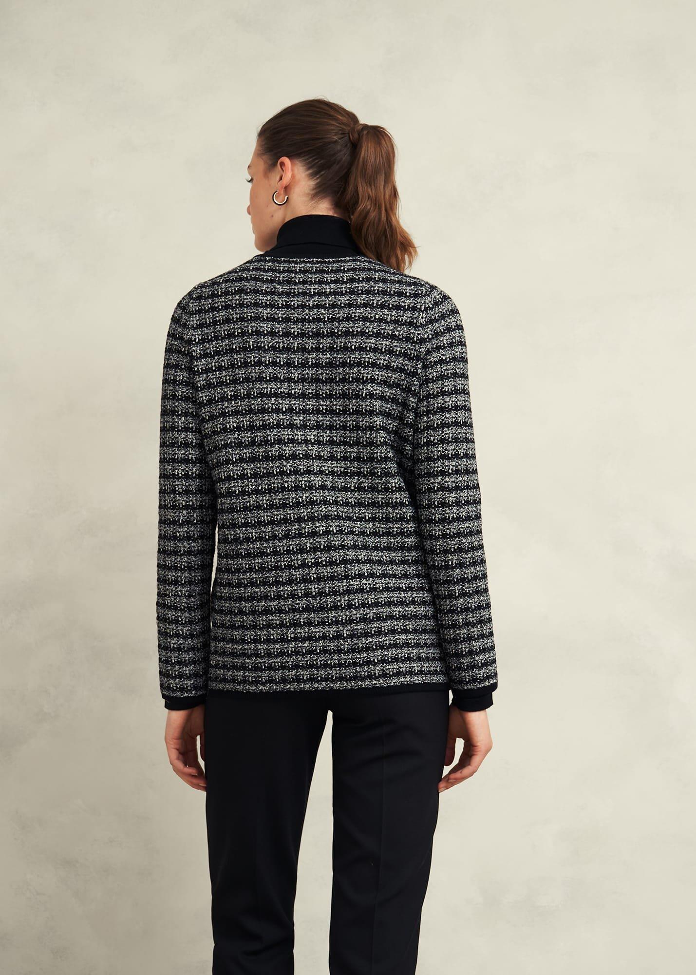 Dita Knitted Coatigan, Black Ivory, hi-res