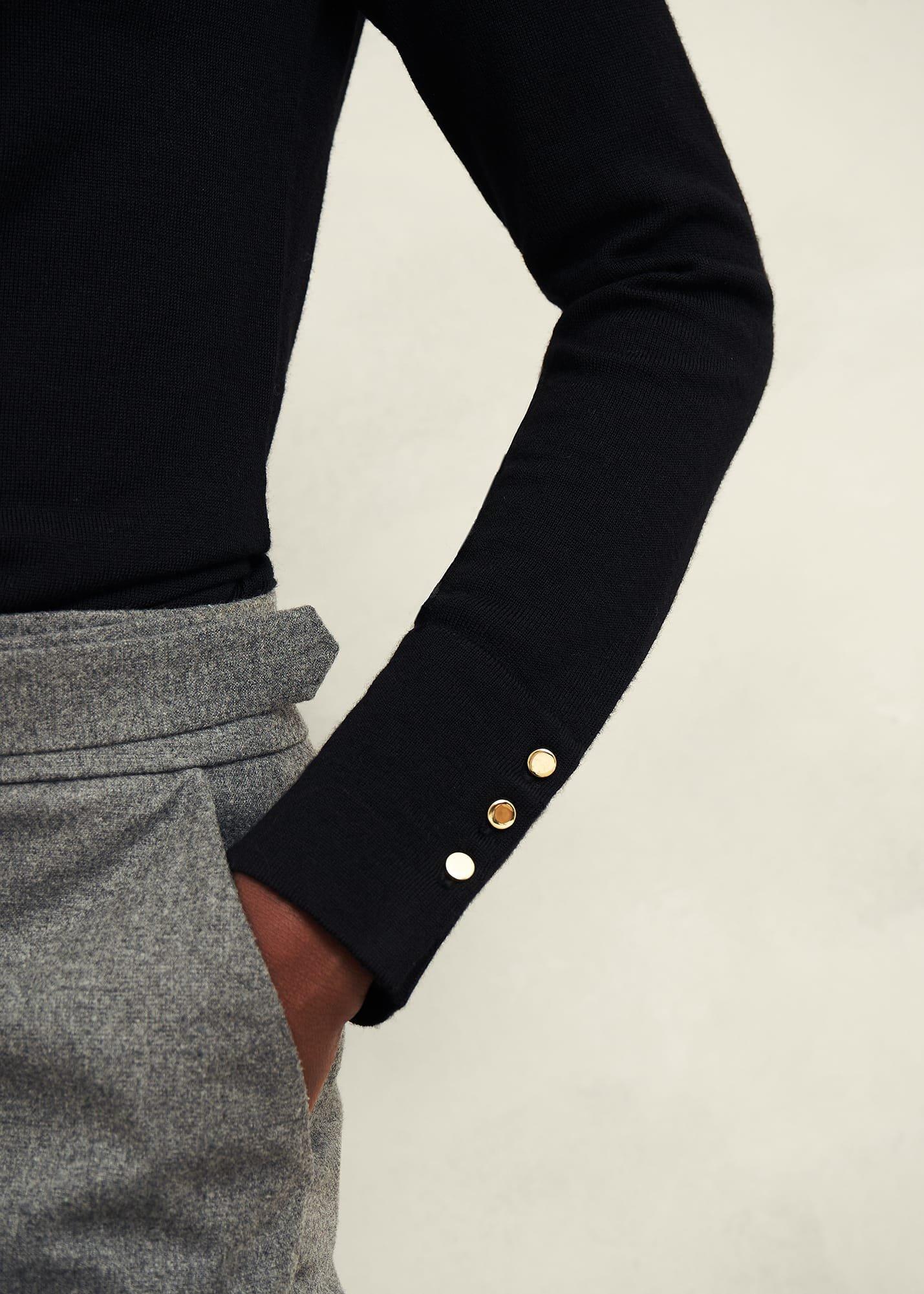 Bella Merino Wool Jumper, Black, hi-res