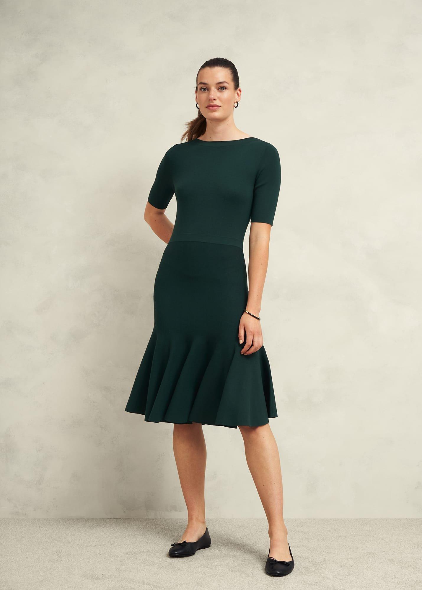 Abbie Knitted Dress, Samphire Green, hi-res
