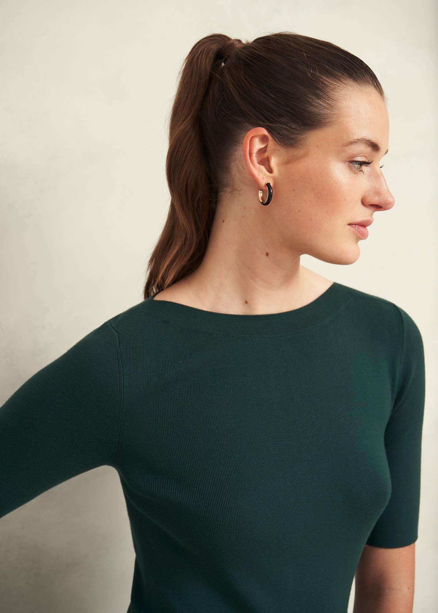 Abbie Knitted Dress, Samphire Green, hi-res