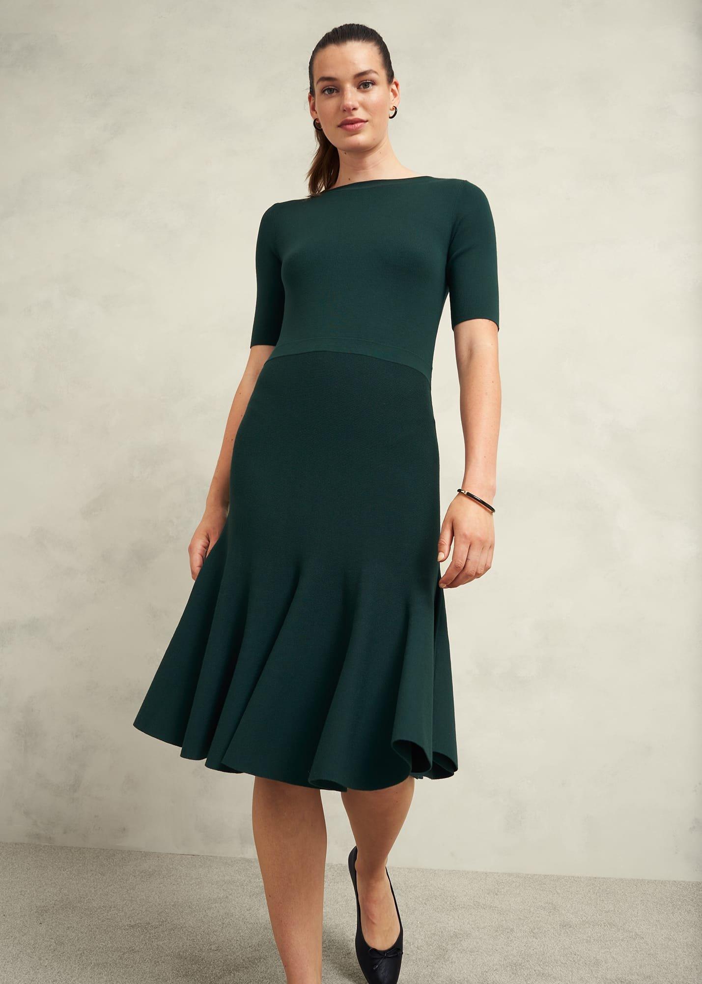 Abbie Knitted Dress, Samphire Green, hi-res