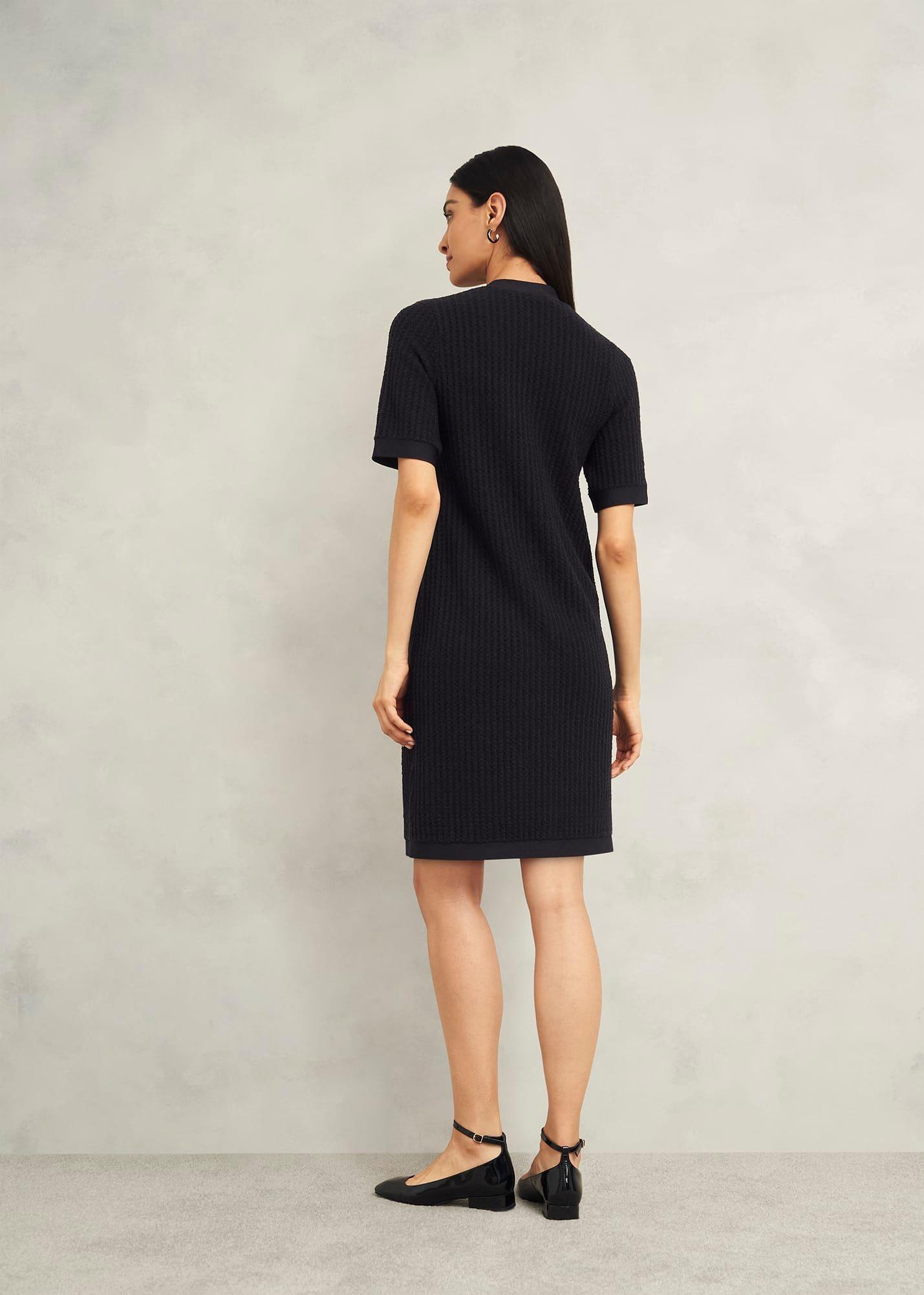 Tatton Cotton Blend Knitted Dress, Black, hi-res
