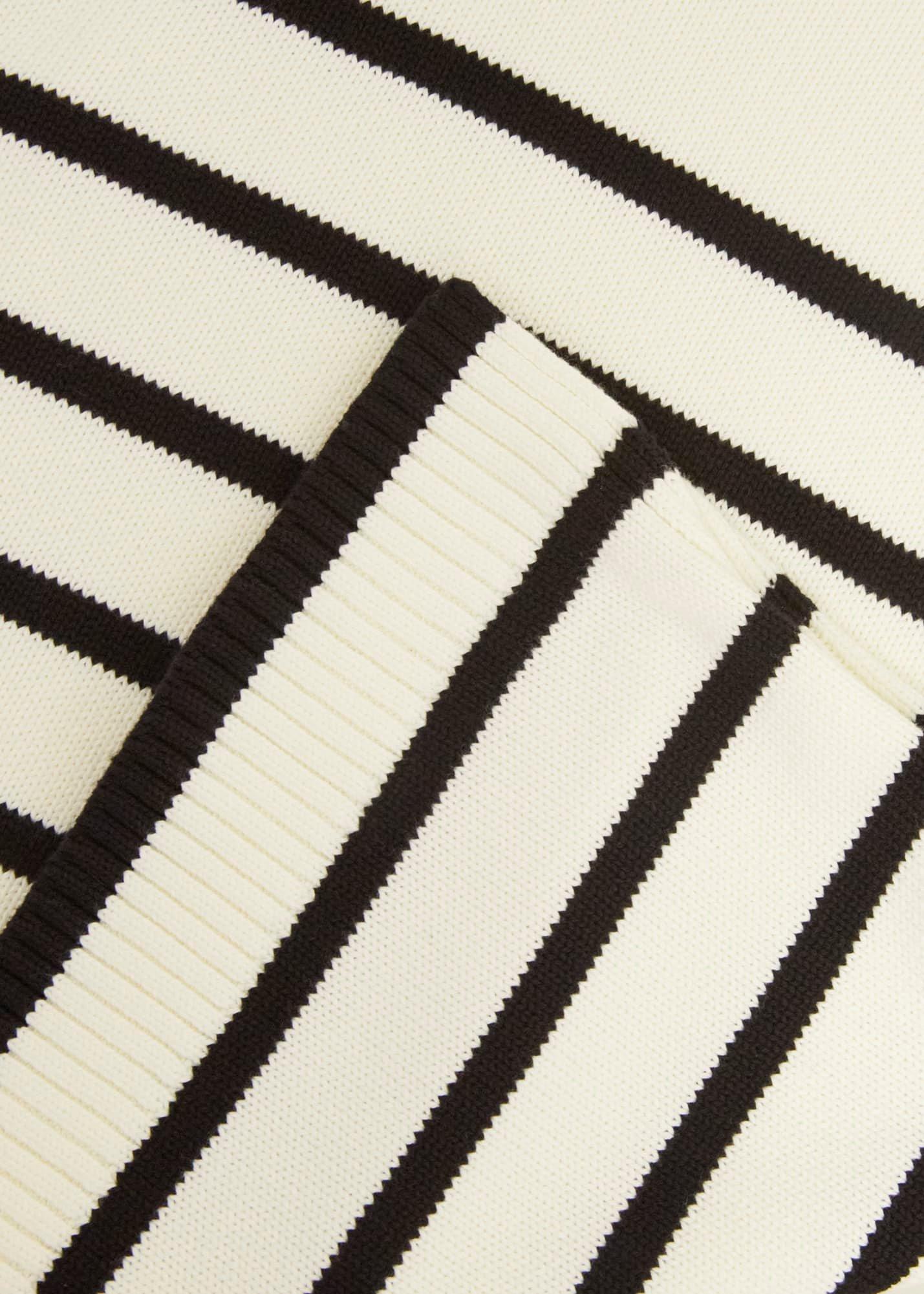 Eastnor Cotton Stripe Jumper, Ivory Black, hi-res