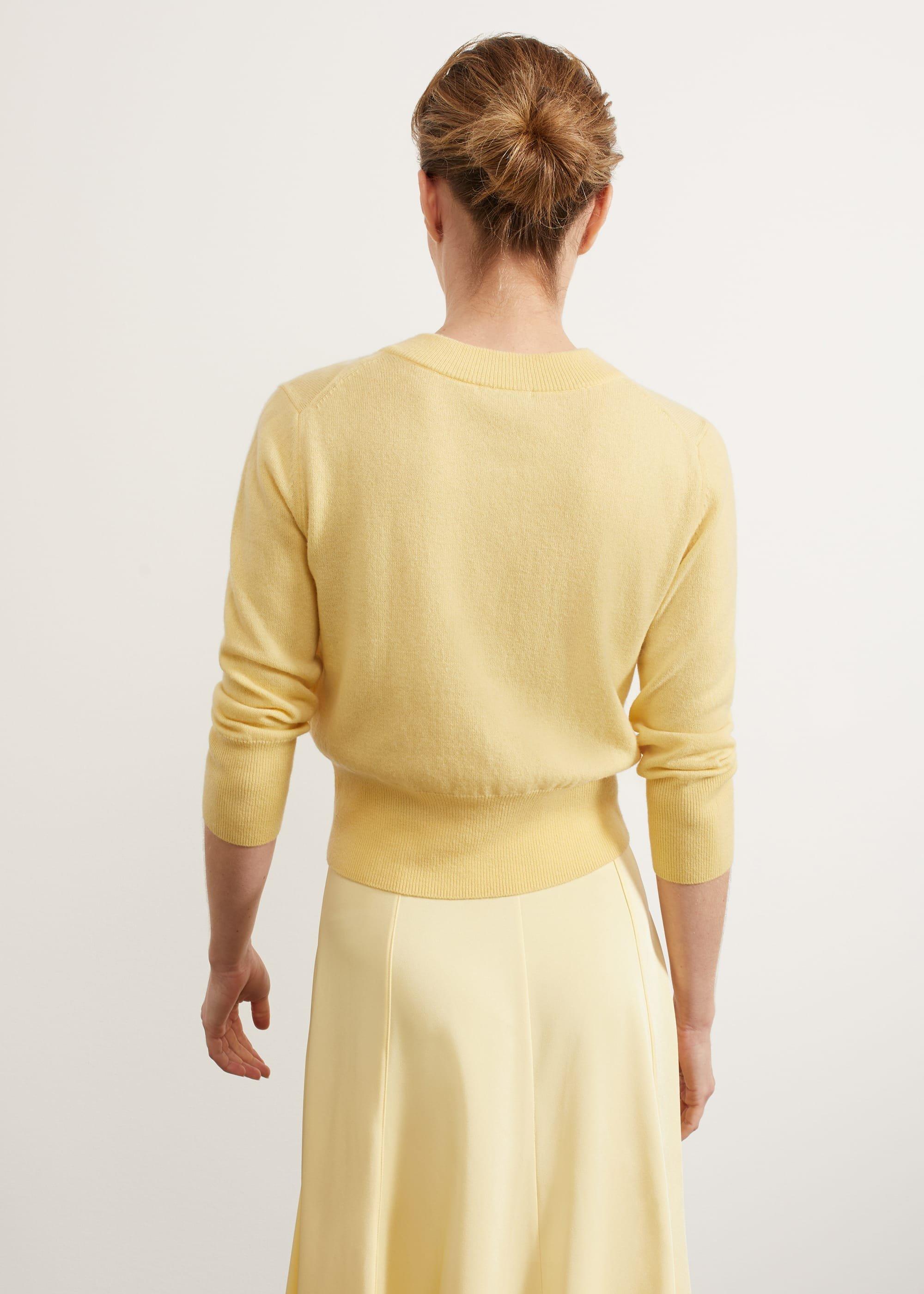 Tresco Wool Cashmere Cardigan, Lemon, hi-res