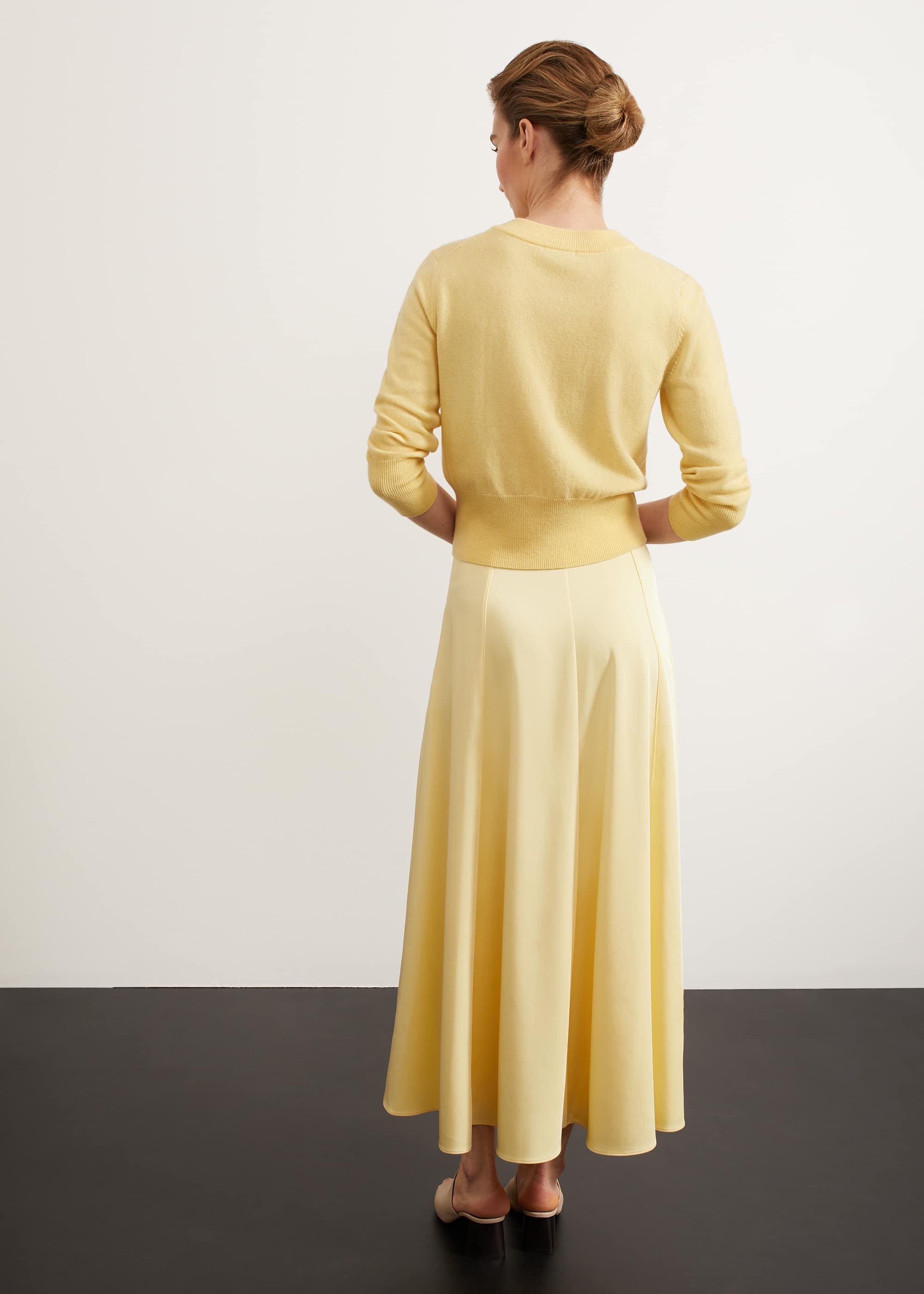 Tresco Wool Cashmere Cardigan, Lemon, hi-res