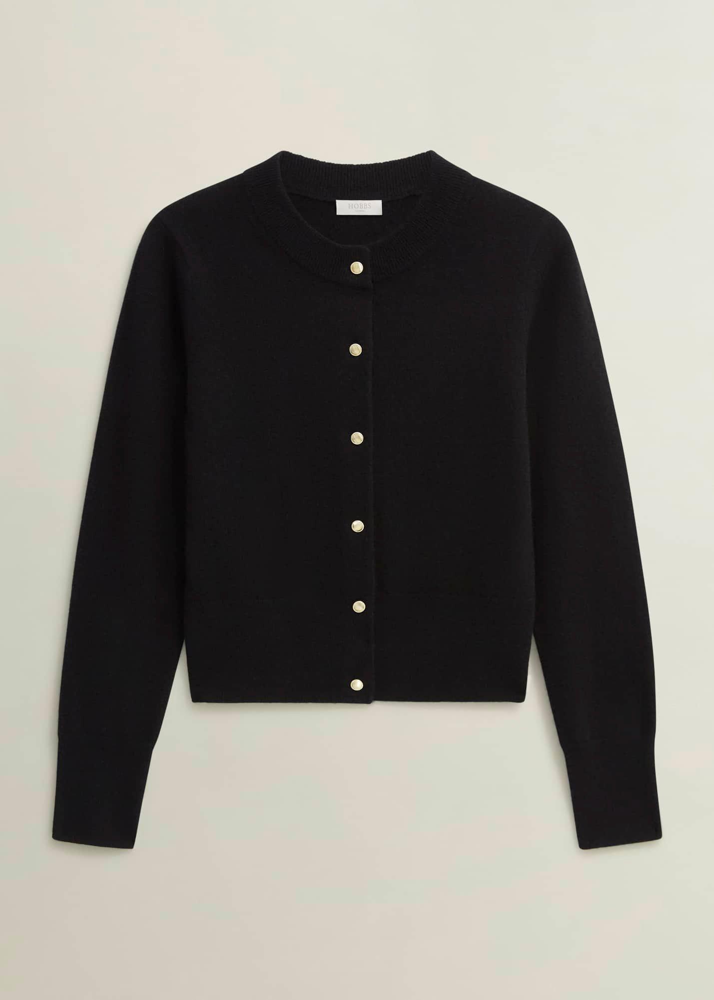 Monica Cashmere Cardigan, Hobbs Black, hi-res