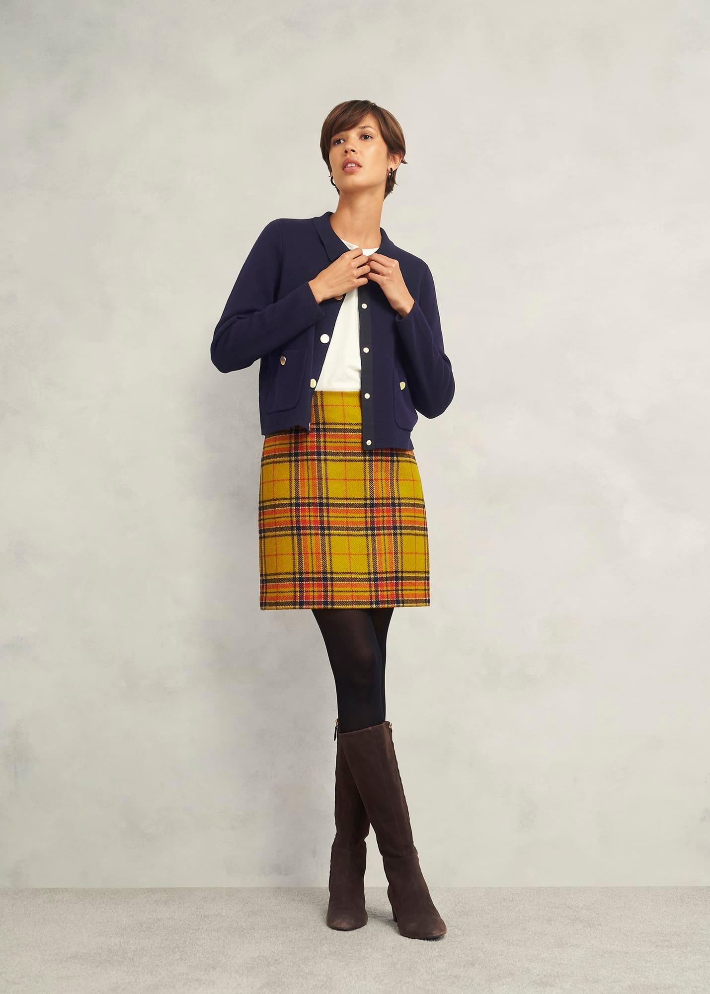 Daisy Cotton Wool Knitted Jacket, Hobbs Navy, hi-res