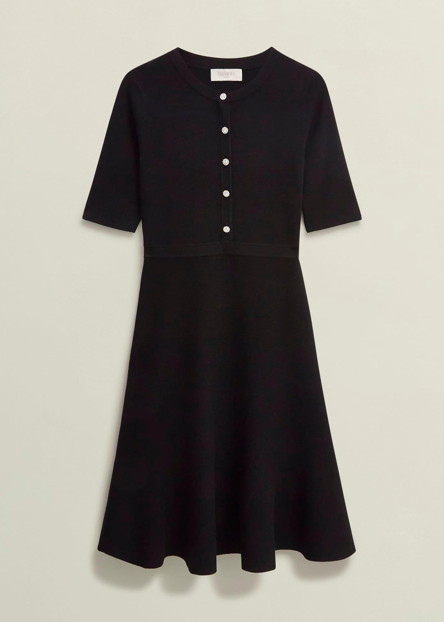 Cece Knitted Dress, Hobbs Black, hi-res