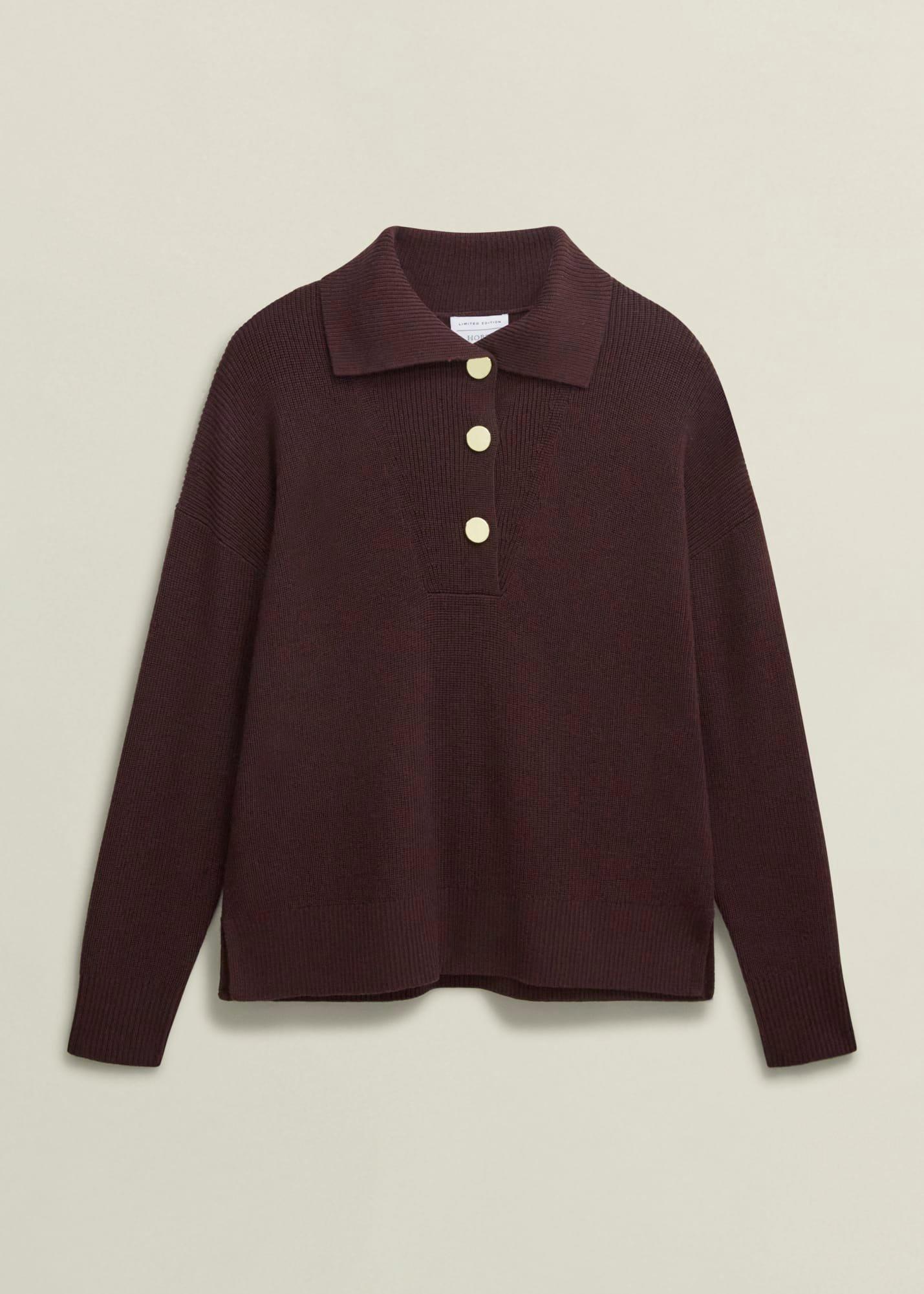 Brenna Merino Wool Jumper , Malbec, hi-res