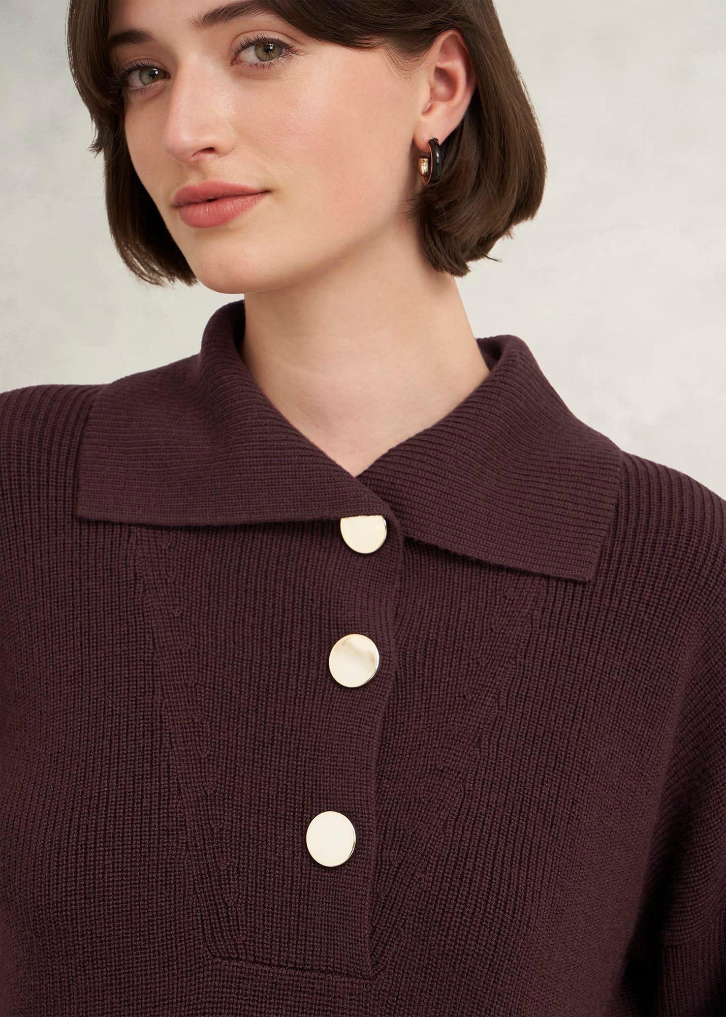 Brenna Merino Wool Jumper , Malbec, hi-res