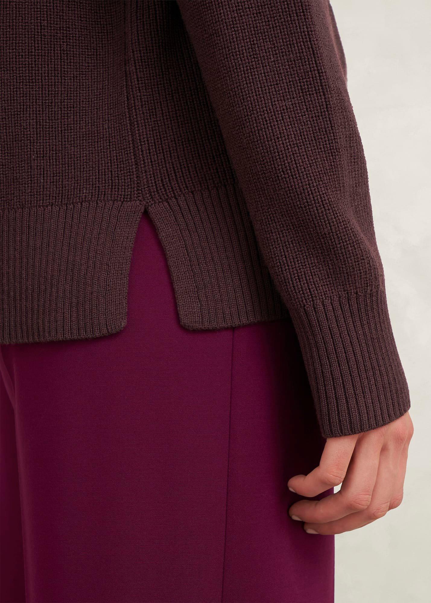 Brenna Merino Wool Jumper , Malbec, hi-res