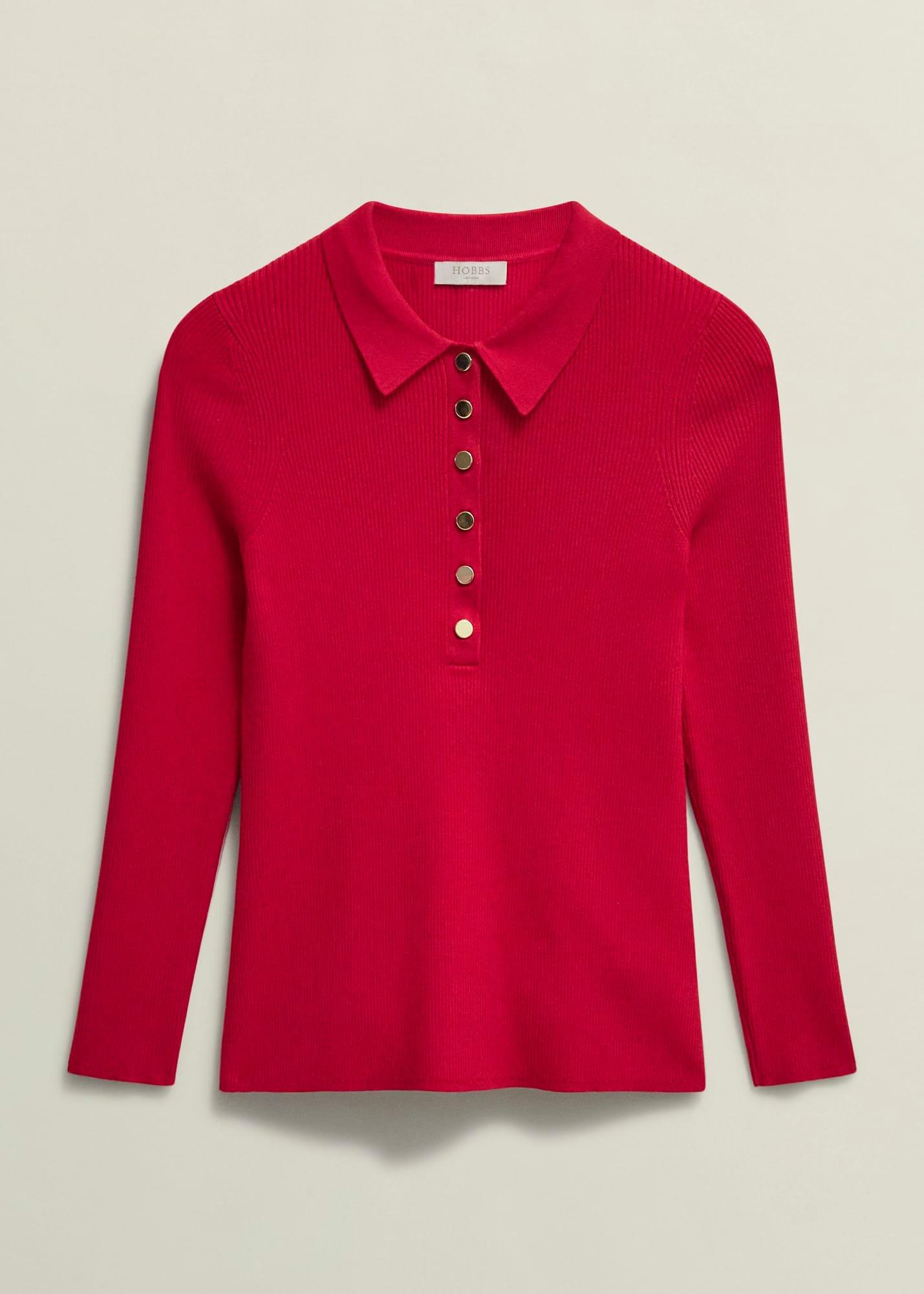 Fara Knitted Shirt, Rowan Red, hi-res