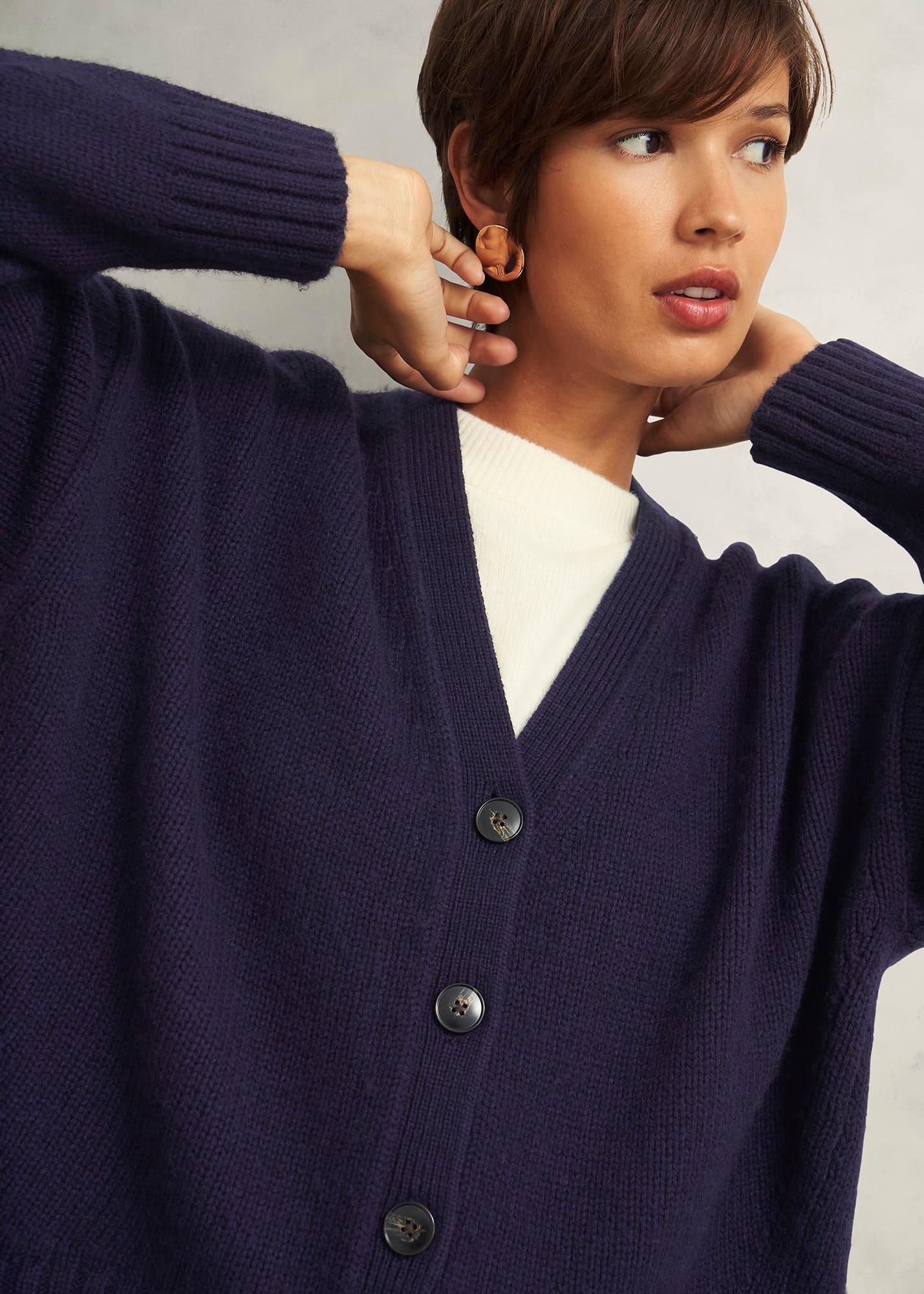 Ember Cardigan With Alpaca, Hobbs Navy, hi-res