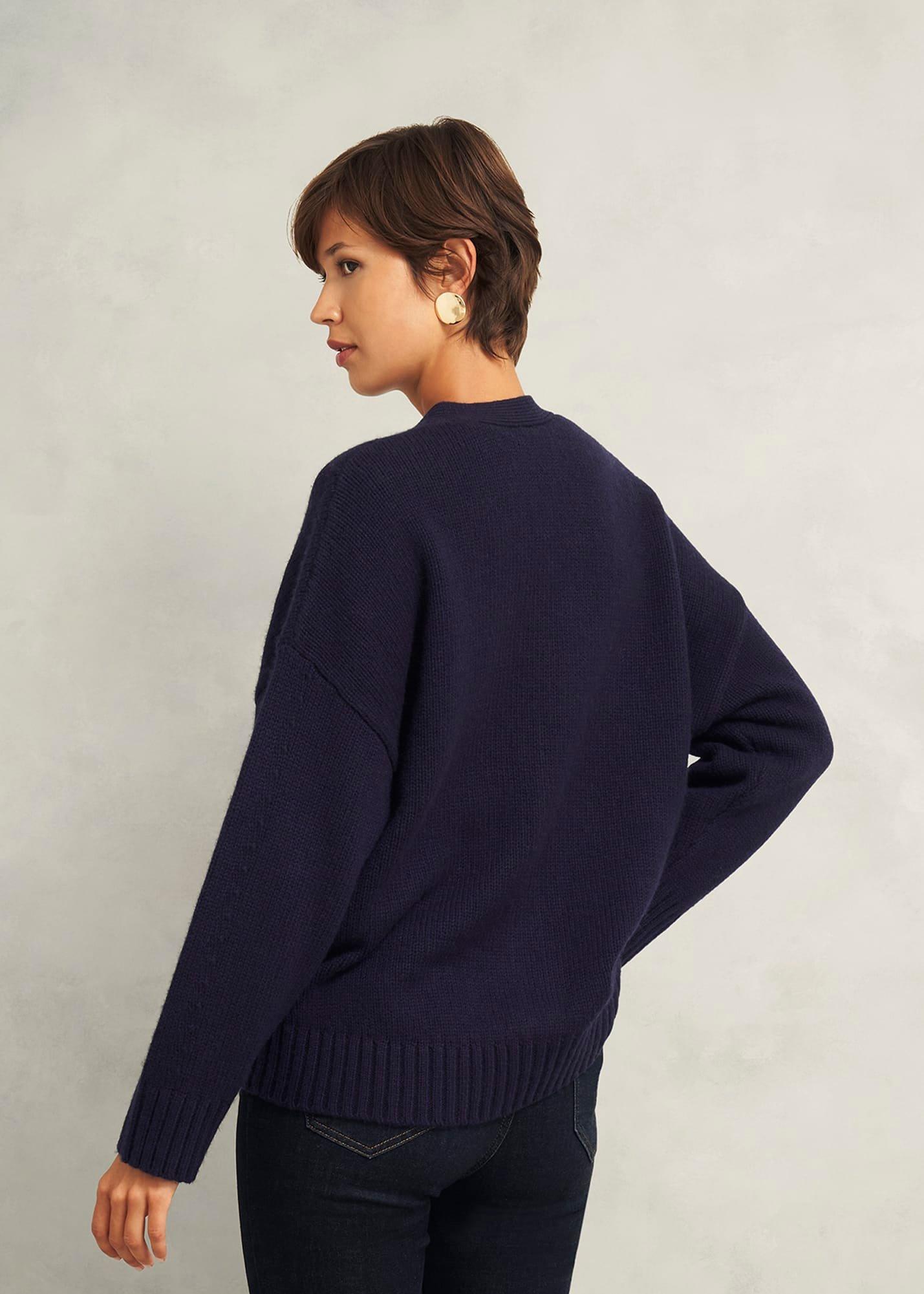 Ember Cardigan With Alpaca, Hobbs Navy, hi-res