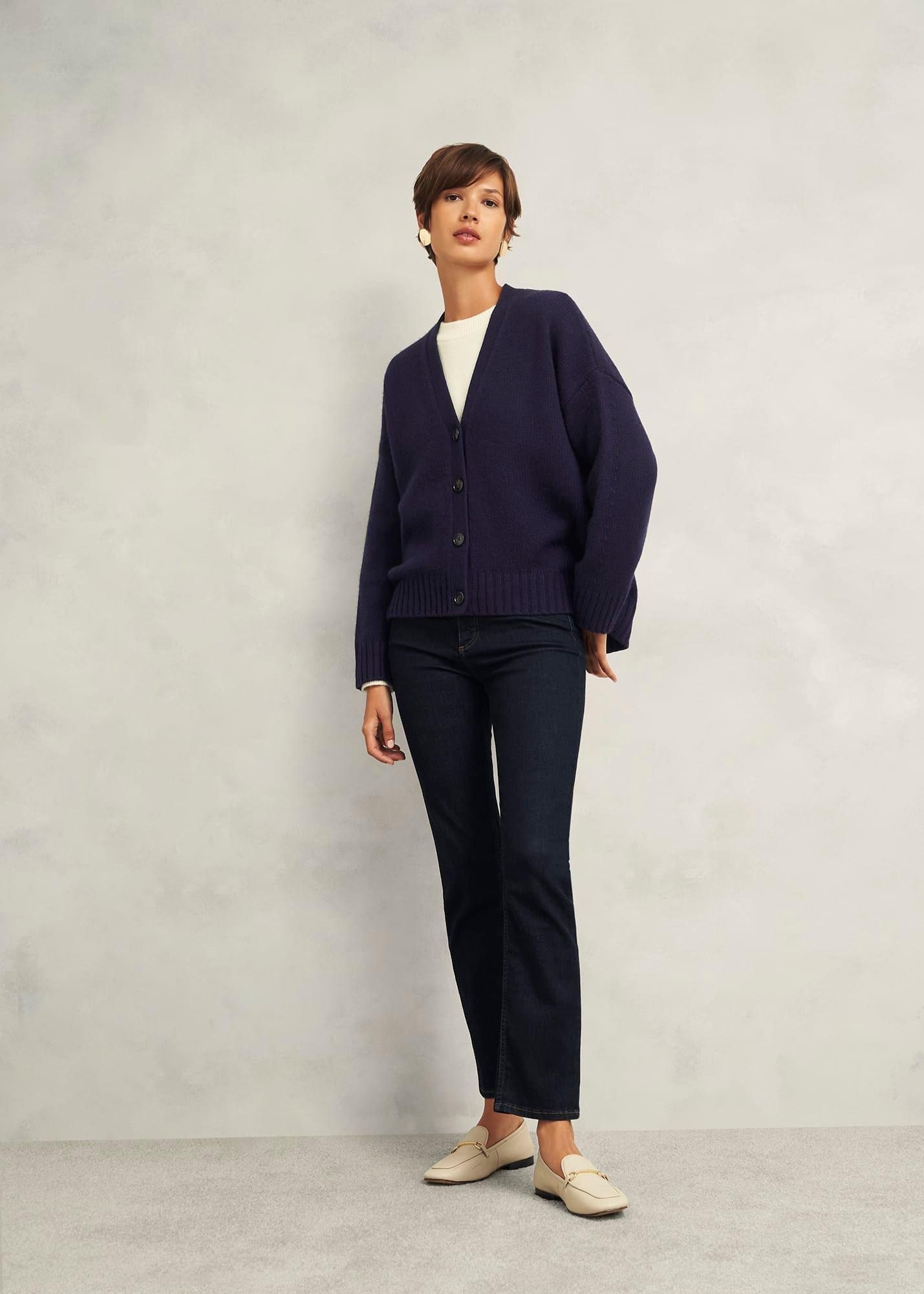 Ember Cardigan With Alpaca, Hobbs Navy, hi-res