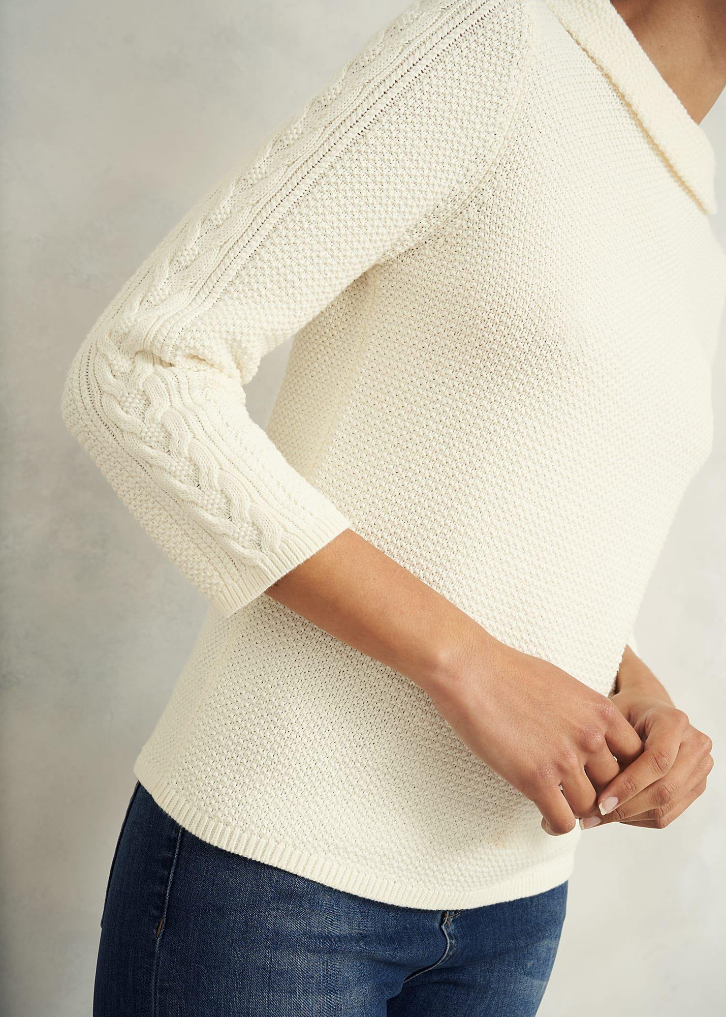 Camilla Cotton Jumper, Warm Ivory, hi-res
