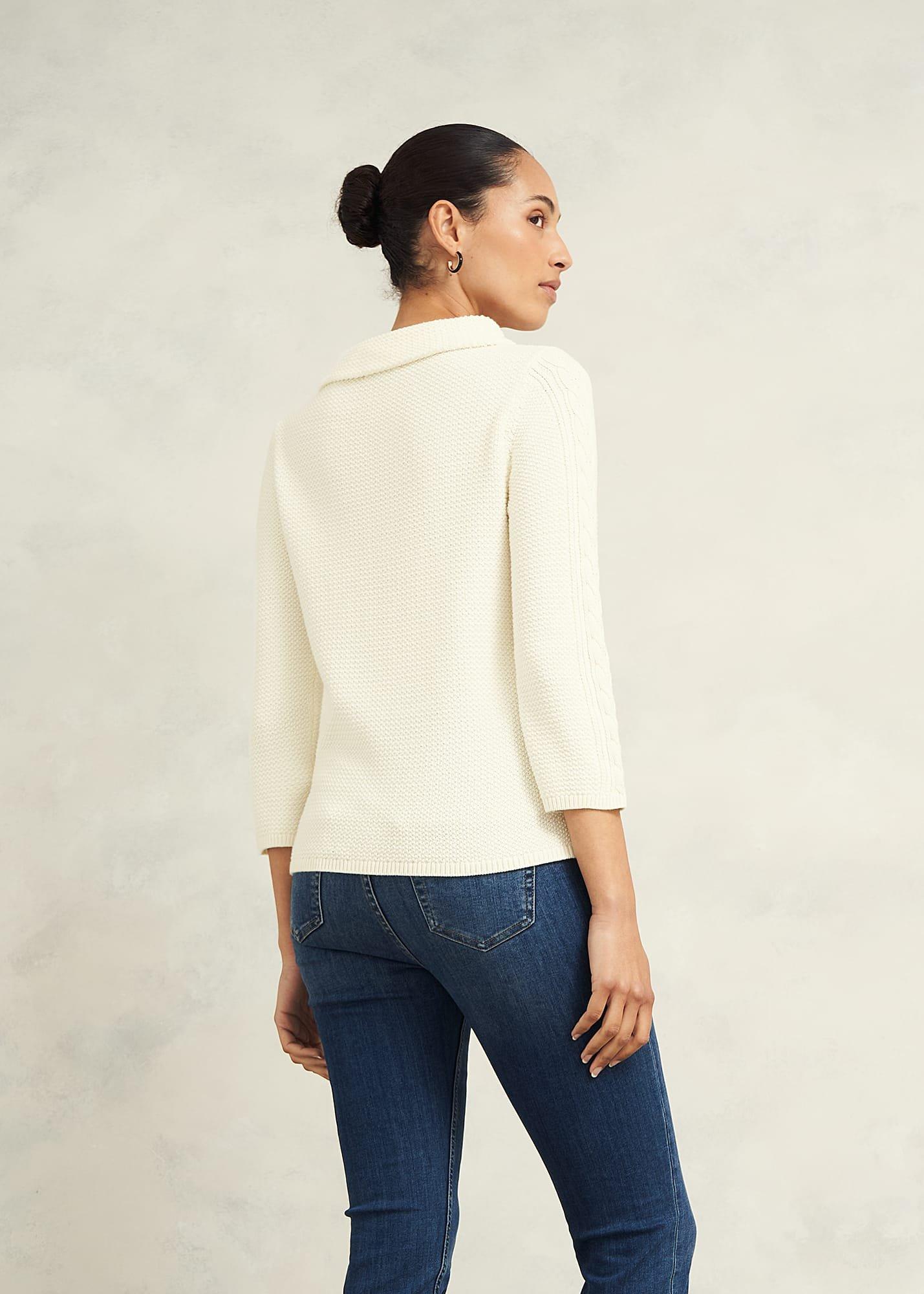 Camilla Cotton Jumper, Warm Ivory, hi-res
