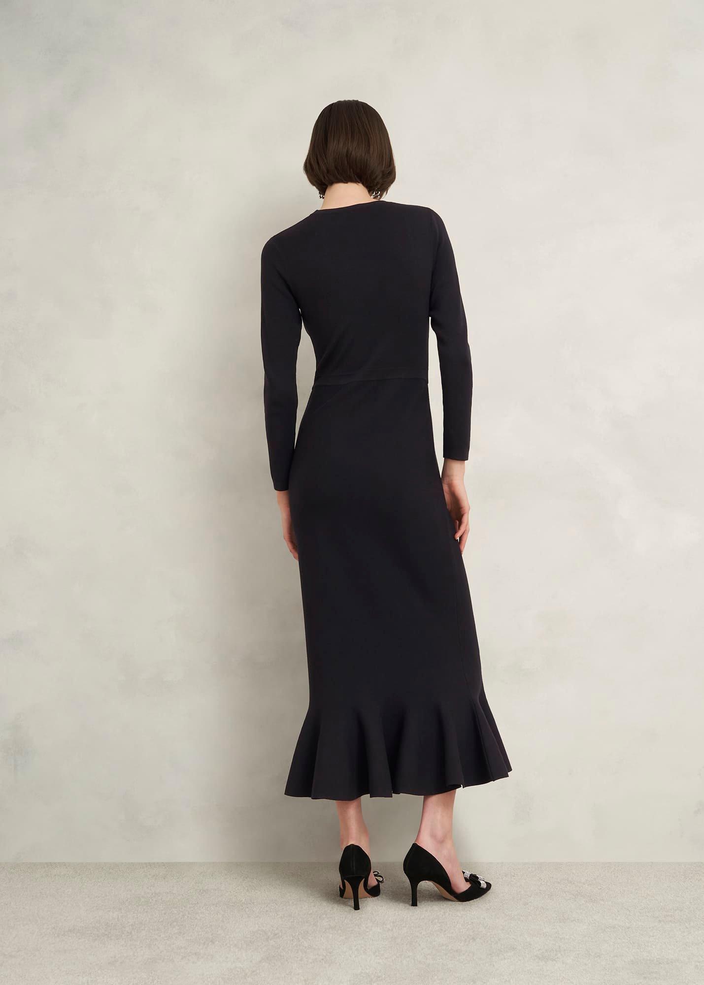 Lucilla Knitted Dress, Hobbs Black, hi-res