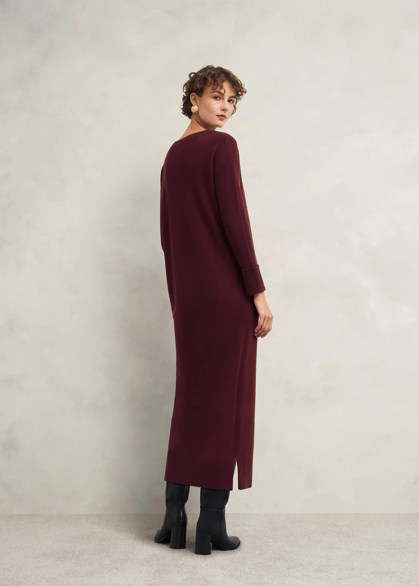 Hartsfirth Knitted Dress With Cashmere, Cocoa Brown, hi-res
