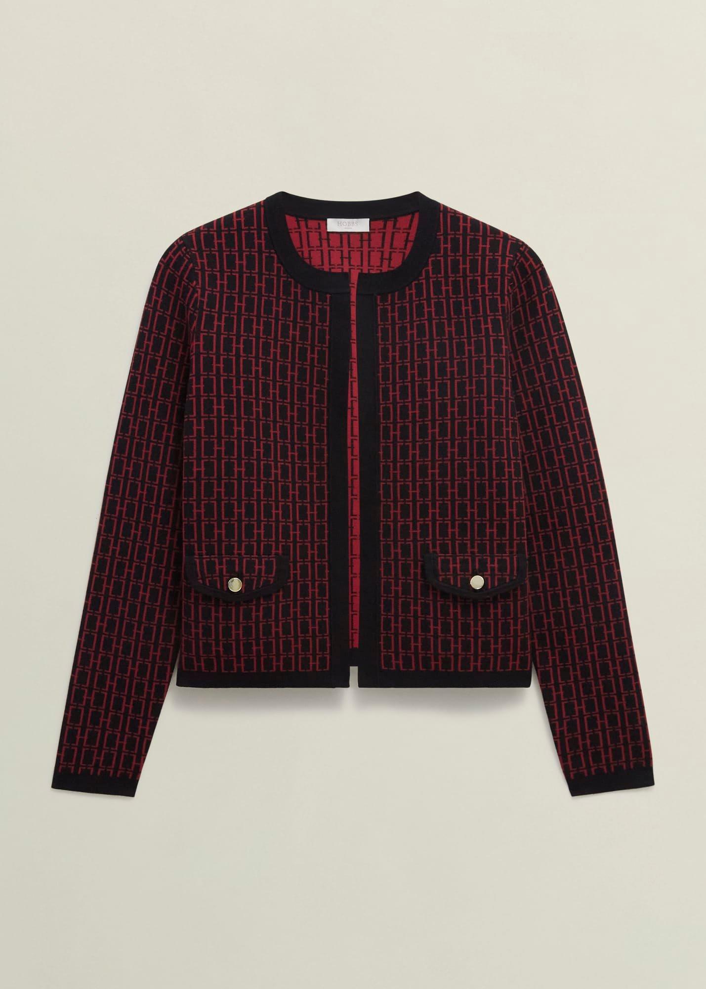 Perrie Knitted Jacket, Black Rhubarb, hi-res