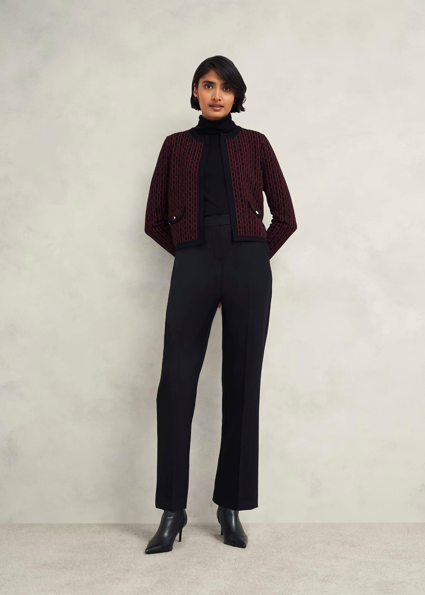 Perrie Knitted Jacket, Black Rhubarb, hi-res