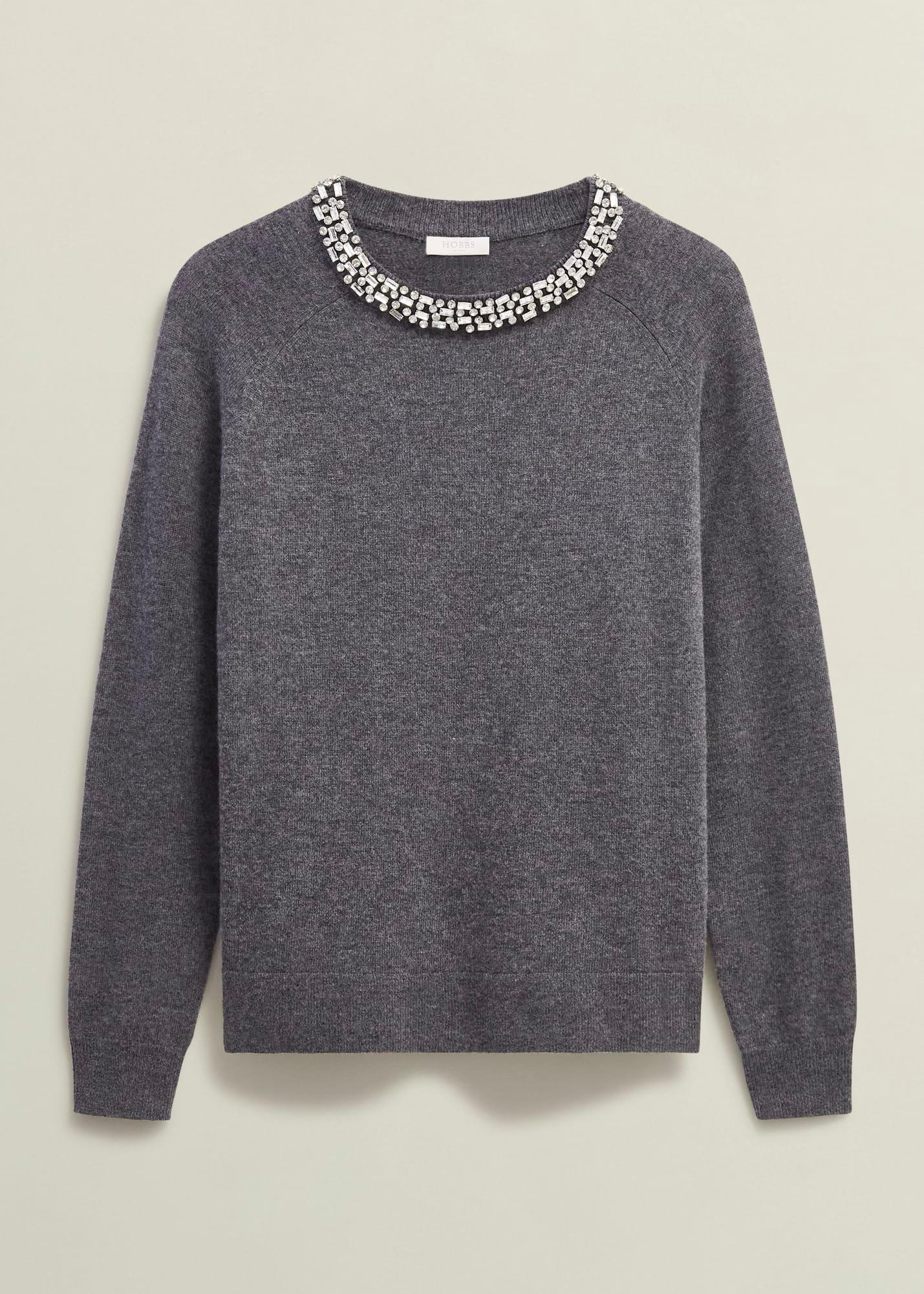 Sherry Sweater With Cashmere, Charcoal Grey, hi-res
