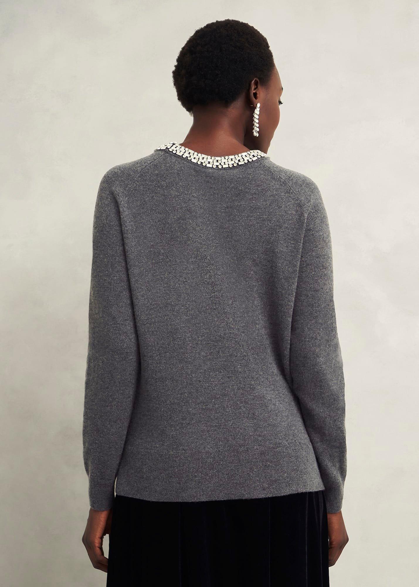 Sherry Sweater With Cashmere, Charcoal Grey, hi-res