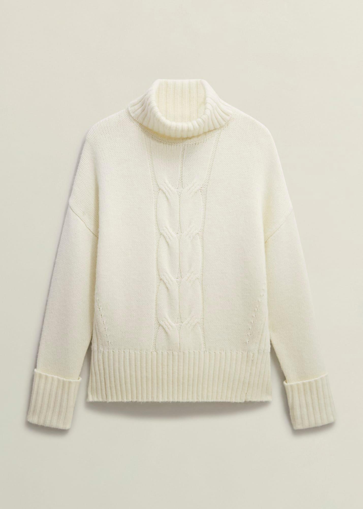 Ember Cable Jumper With Alpaca, Warm Ivory, hi-res