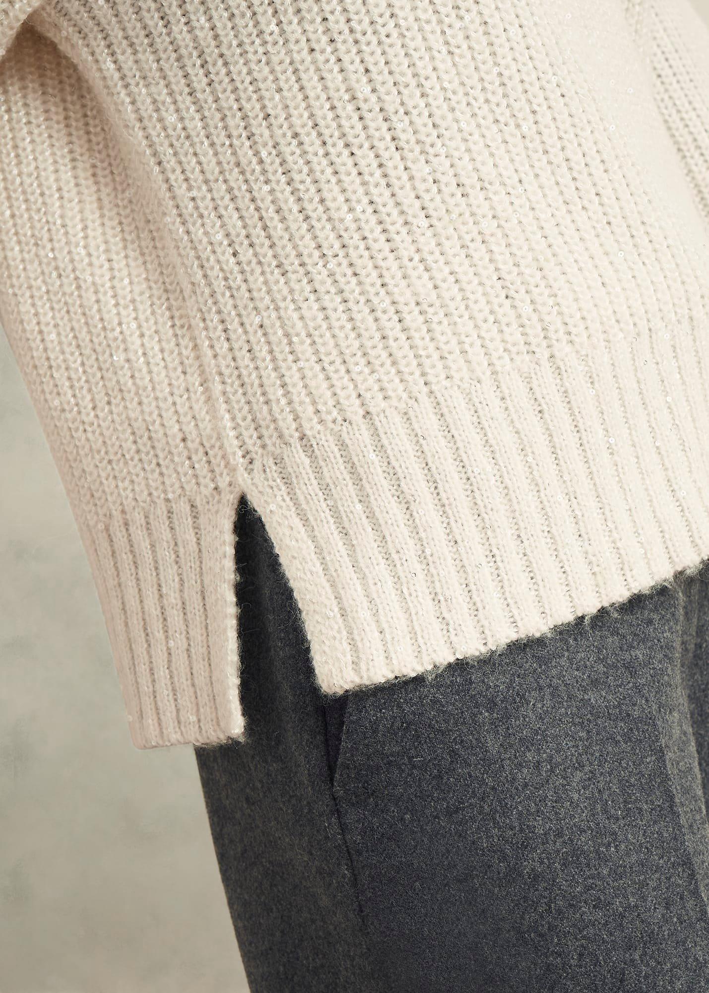 Marsha Sequin Jumper With Alpaca, Ivory, hi-res