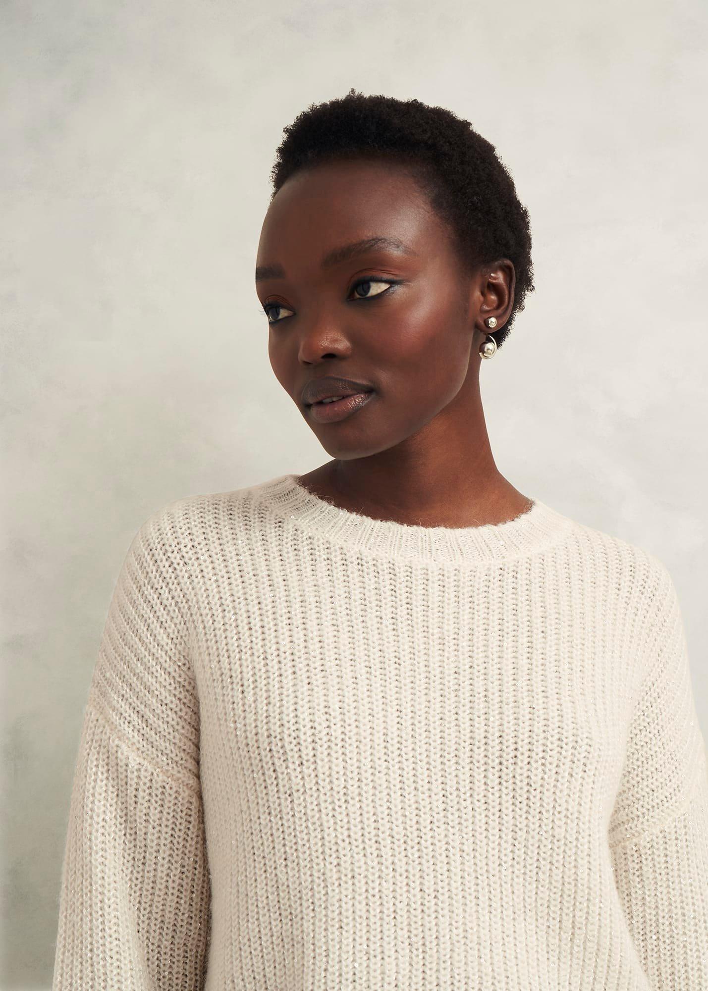 Marsha Sequin Jumper With Alpaca, Ivory, hi-res