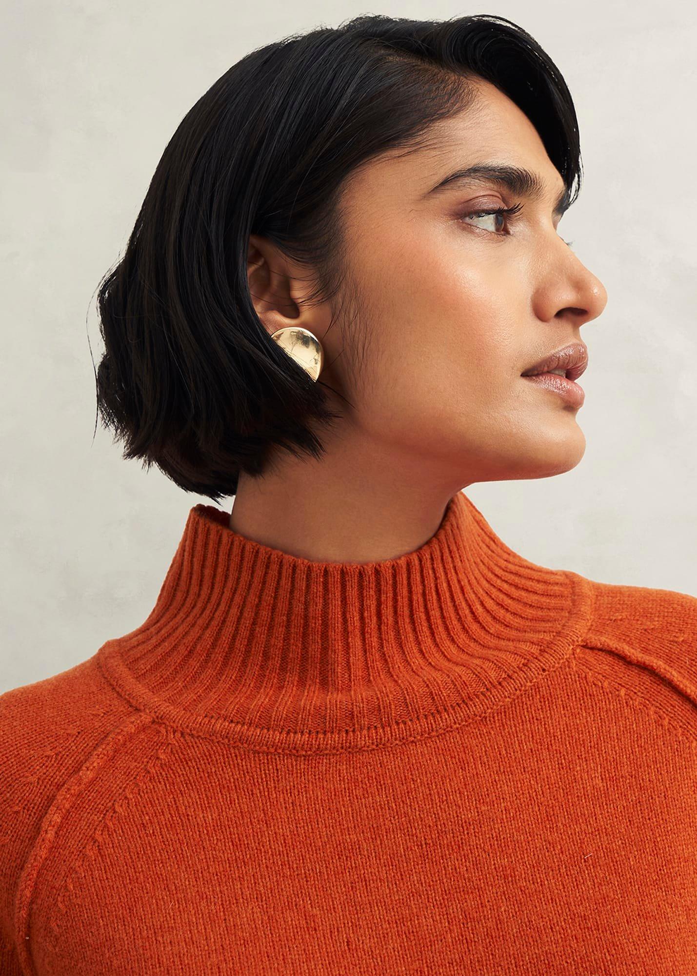 Lorraine Wool Blend Jumper, Burnt Orange, hi-res