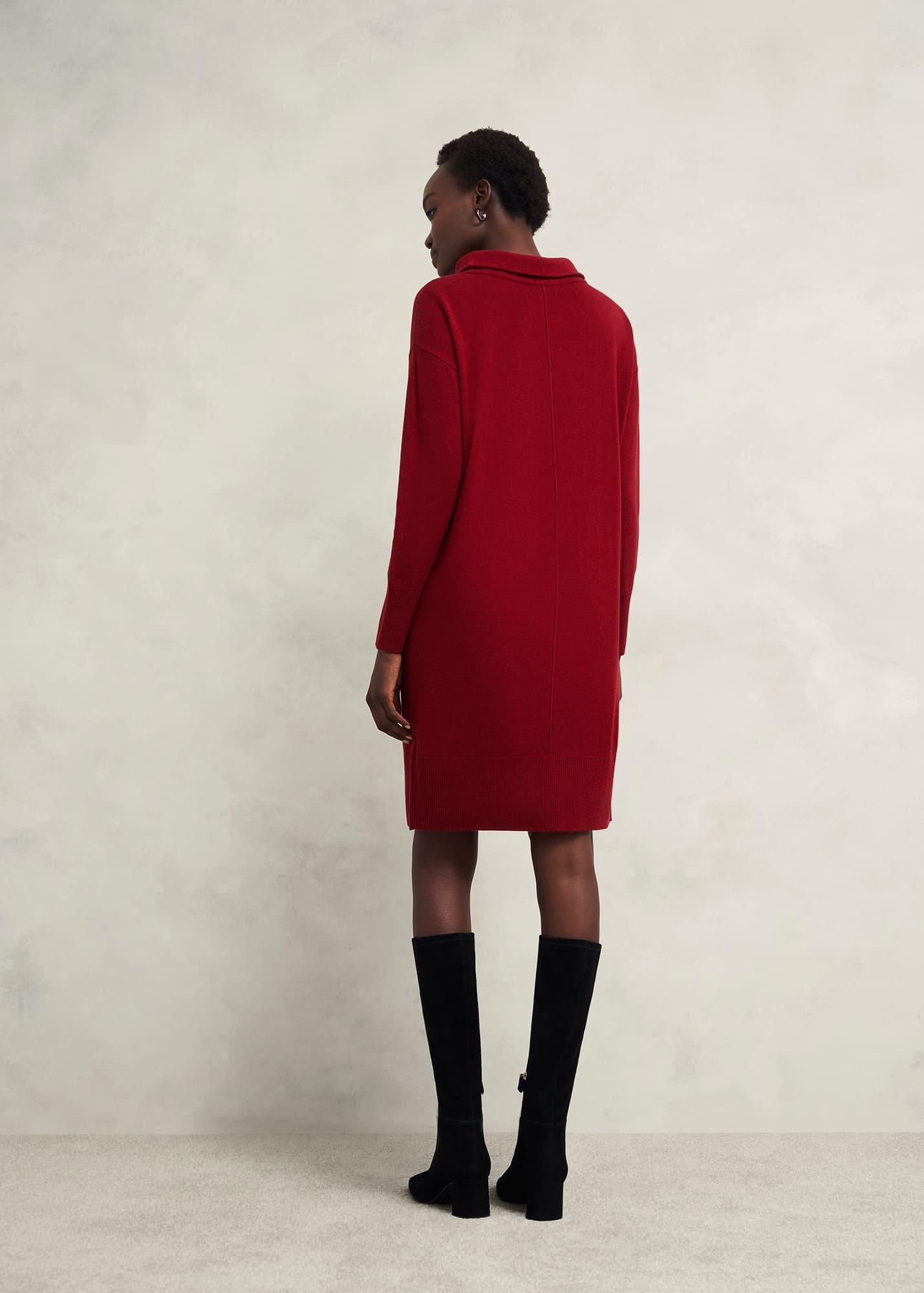 Audrey Knitted Dress, Rhubarb Red, hi-res